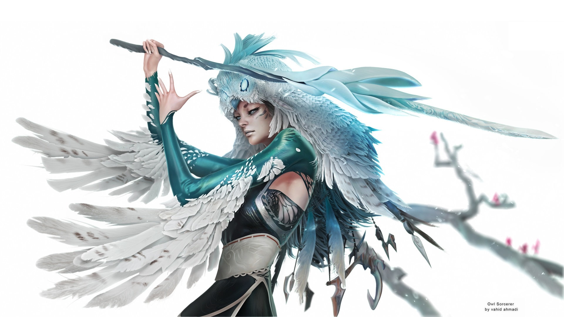 1080P, magic, owl, vahid ahmadi, the game, art, Owl sorcerer ( with tutorials), HD Wallpaper