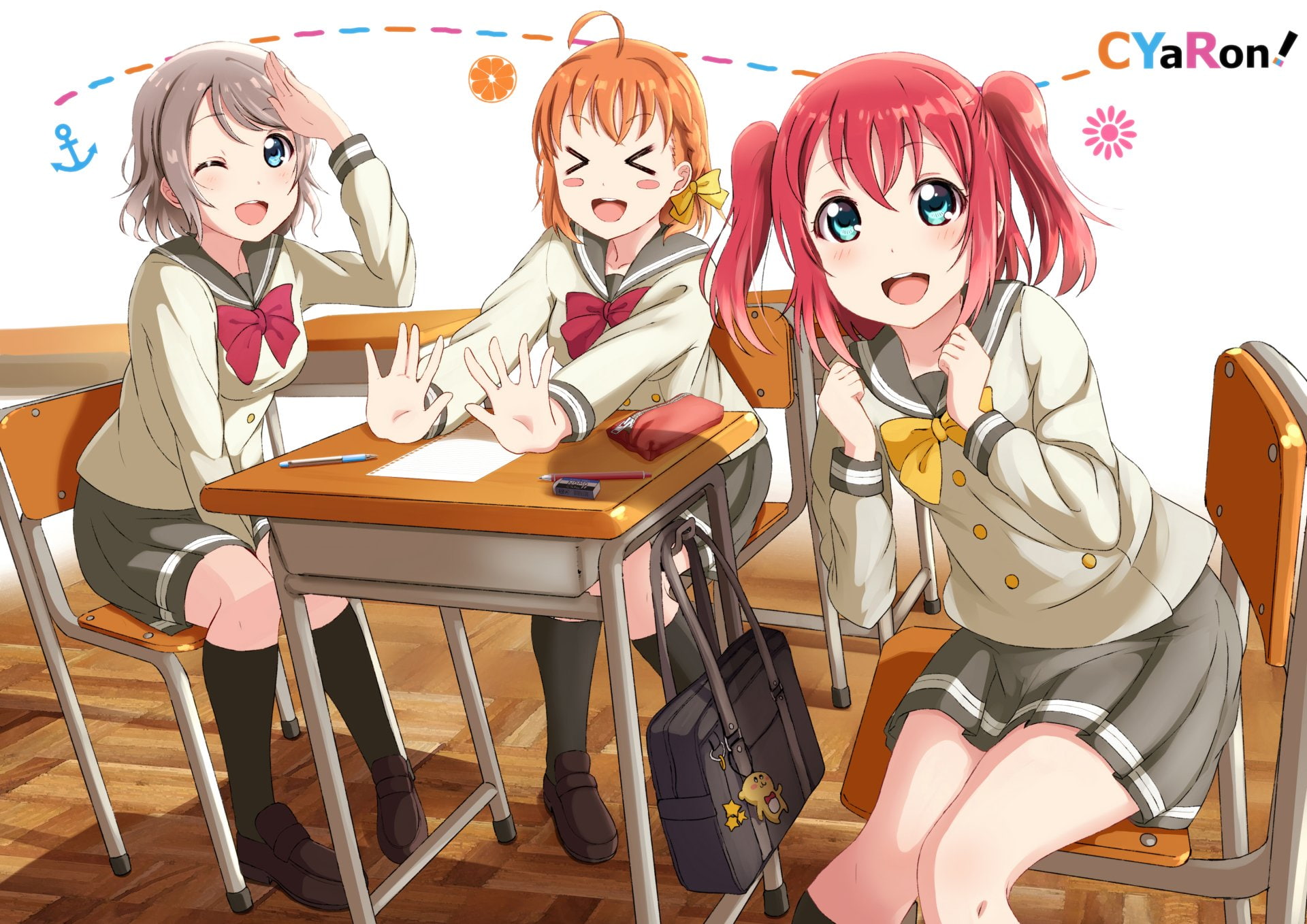 You Watanabe, Ruby Kurosawa, 1080P, Love Live! Sunshine!!, Anime, Chika Takami, HD Wallpaper