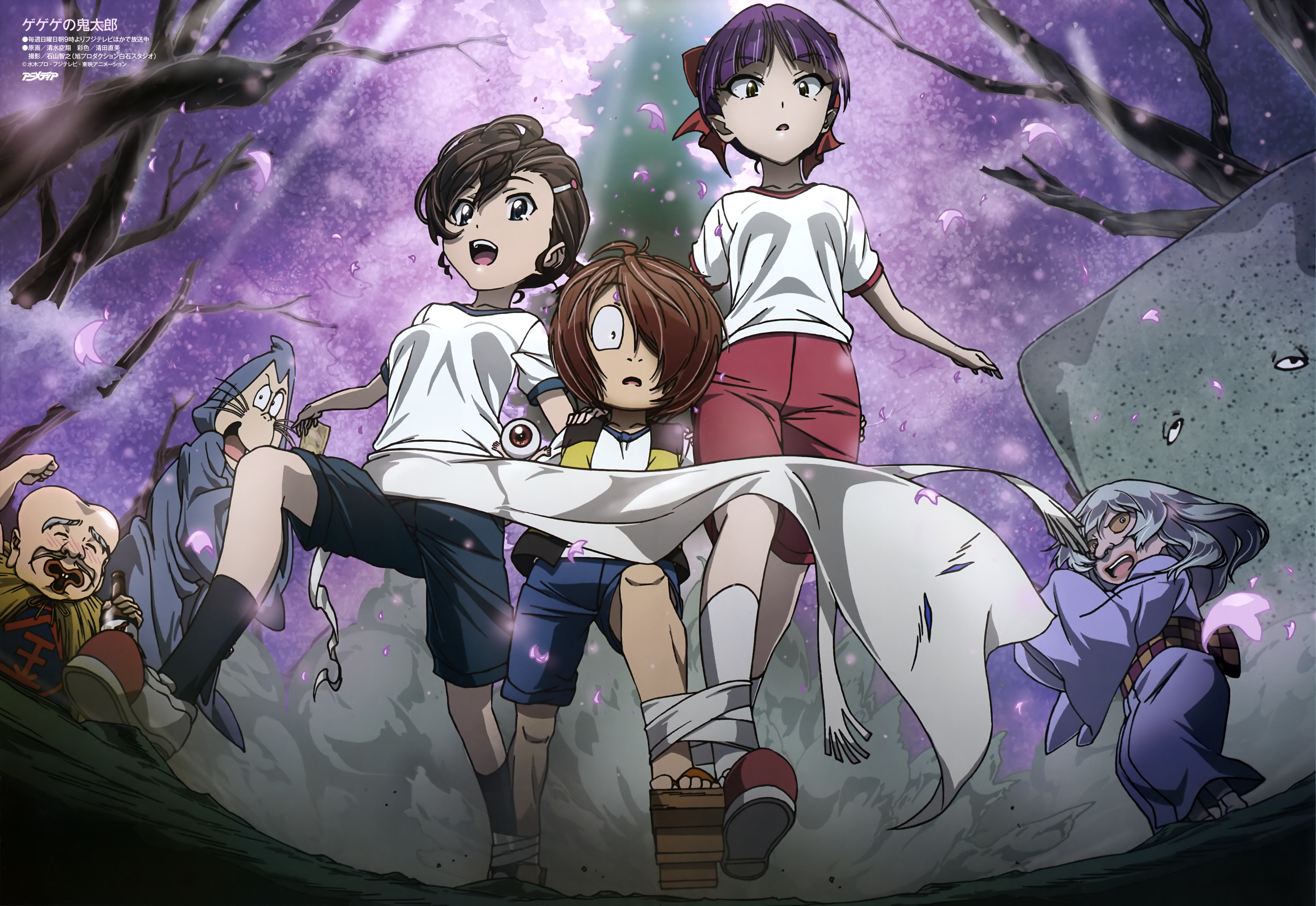 5K, GeGeGe no Kitaro, Neko Musume, Anime, Kitarō (GeGeGe no Kitaro), HD Wallpaper