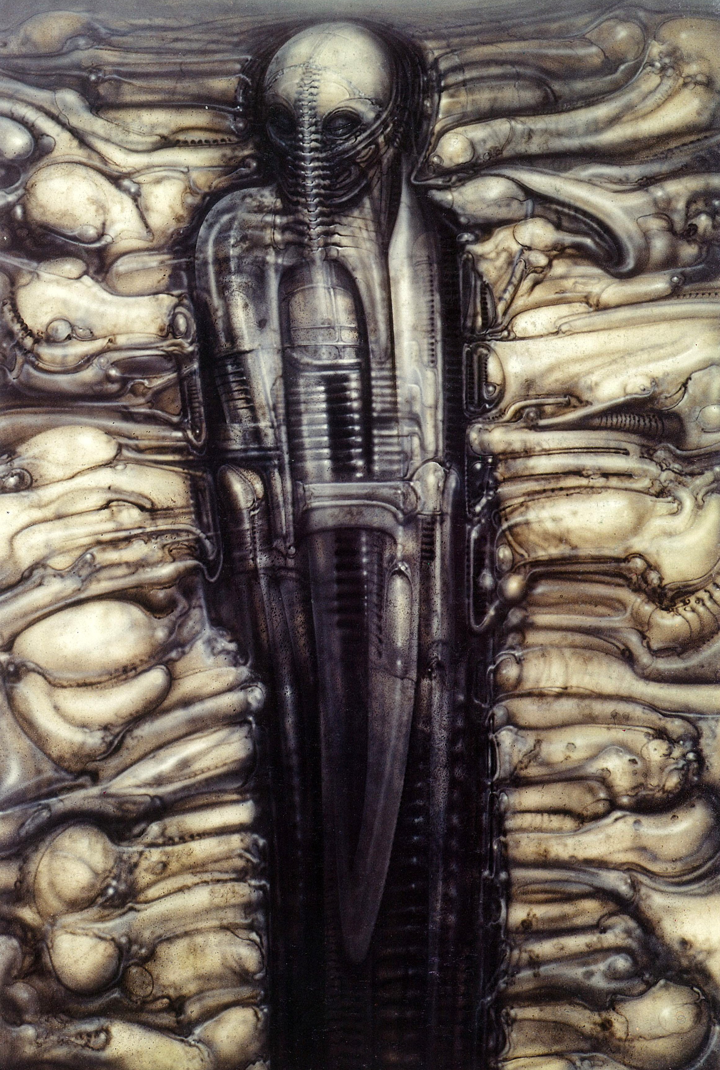 freshness, Giger, fish, animal themes, backgrounds, sci, indoors, seafood, Xenomorph, raw food, Evil, artwork, fi, alien, vertebrate, large group of objects, Phone HD Wallpaper