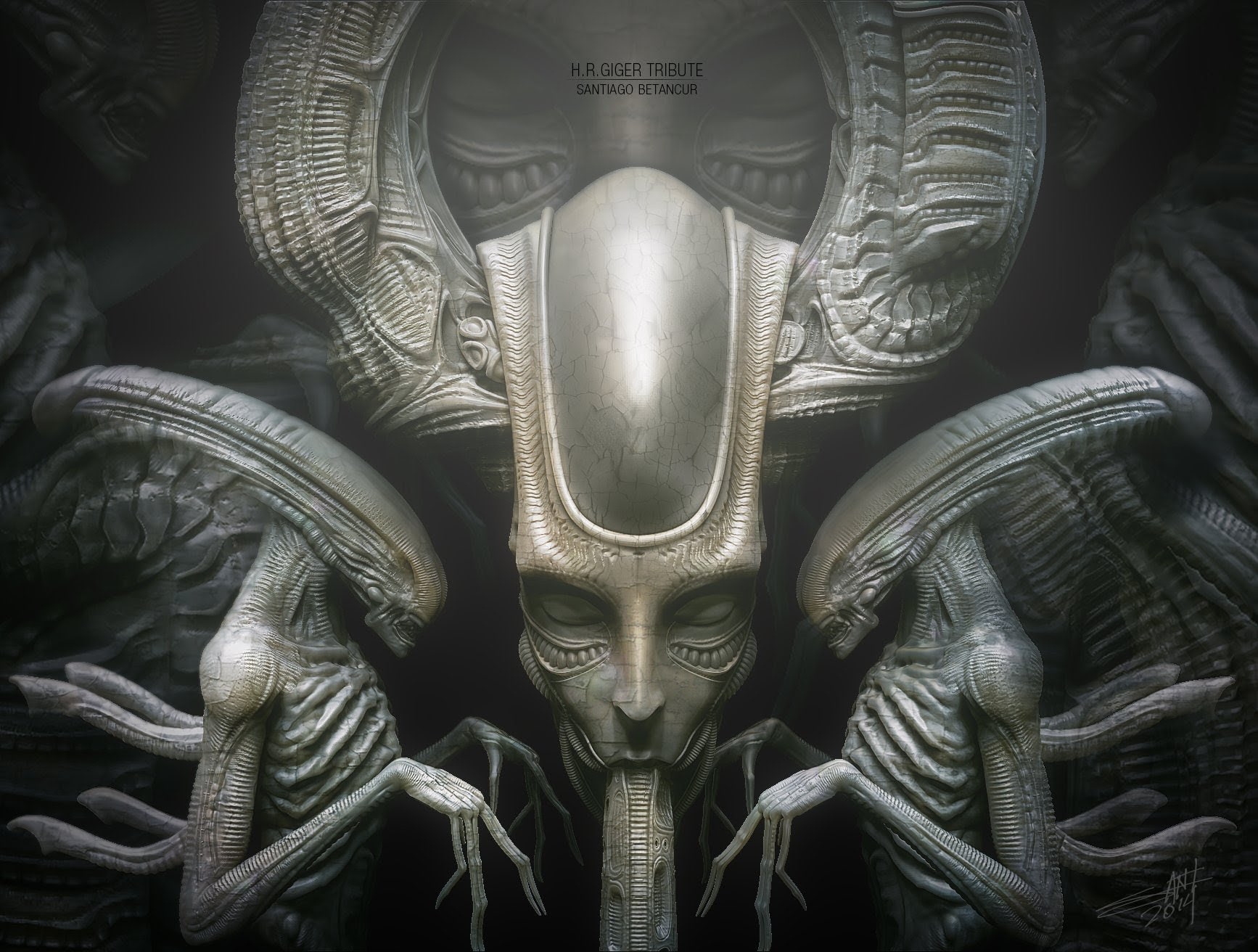 alien, artistic, art, h, Aliens, artwork, fi, horror, 720P, Xenomorph, sci, Giger, fantasy, Dark, r, Evil, HD Wallpaper