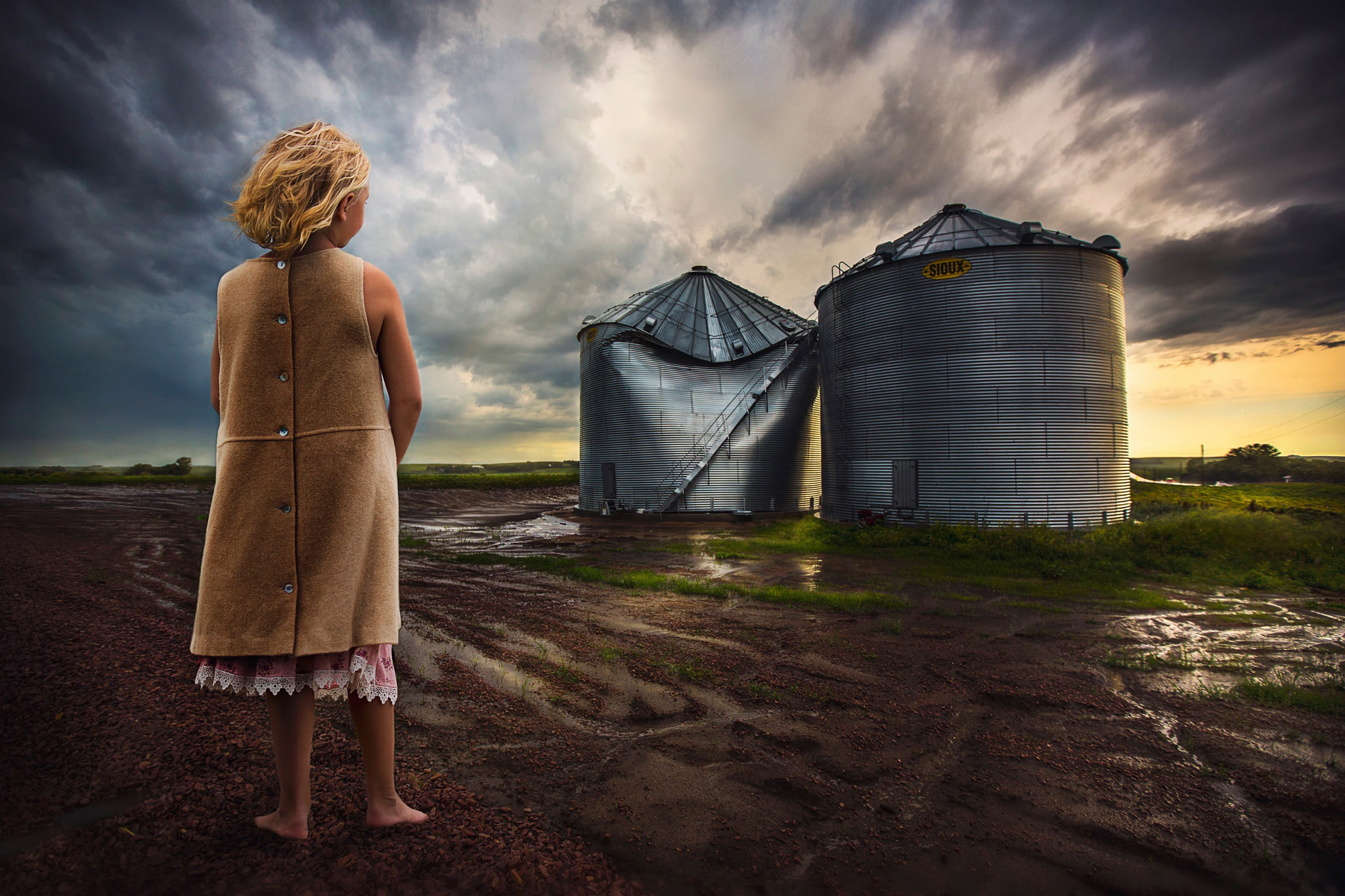 storm, the consequences, damage, tornado, 1080P, girl, HD Wallpaper