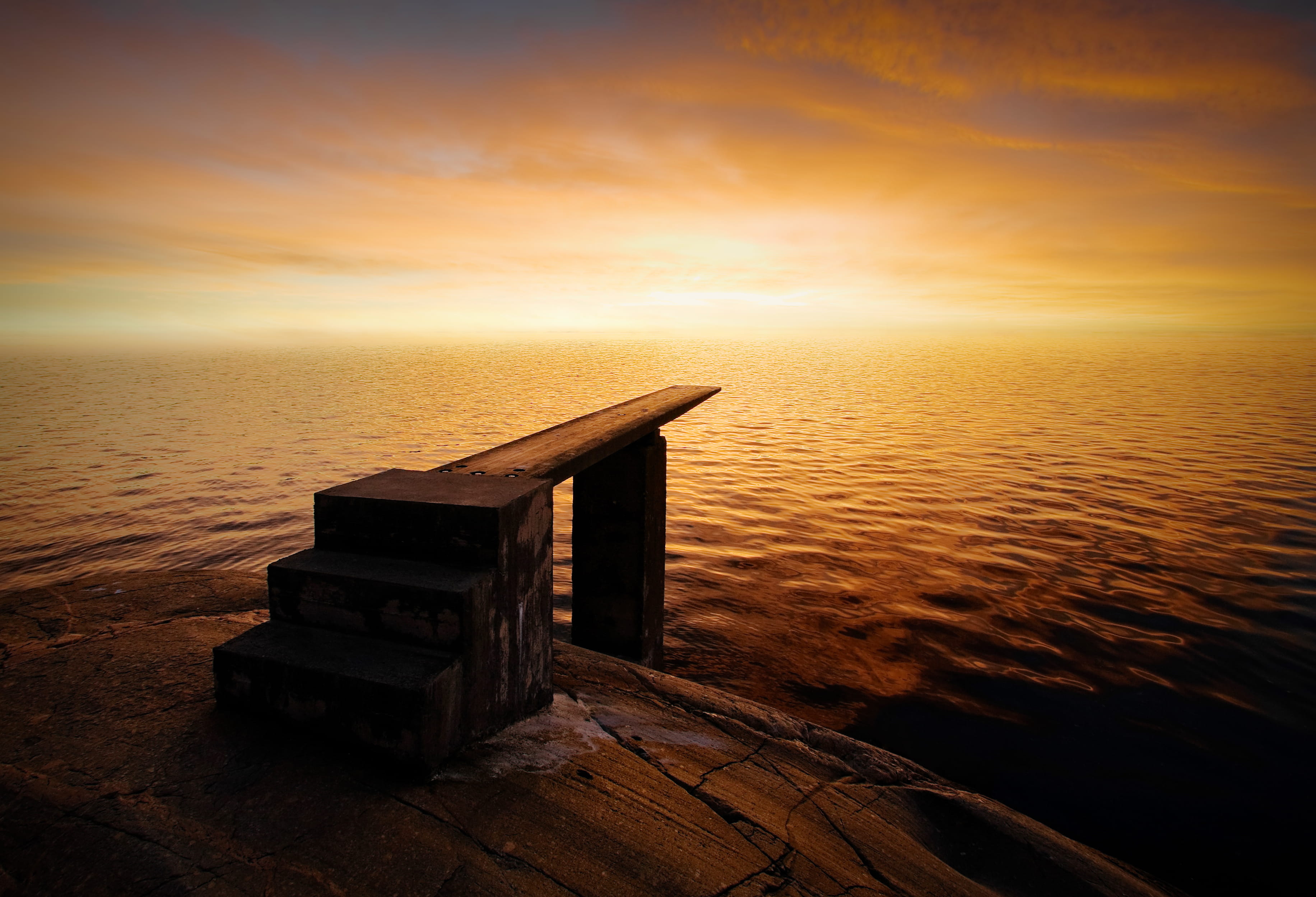 burning sky, dawn, adventure, travel, sunset by the sea, relax, landscape, seascape, outdoors, tranquil Scene, 2K, jetty, scenery, vacations, tranquile, HD Wallpaper