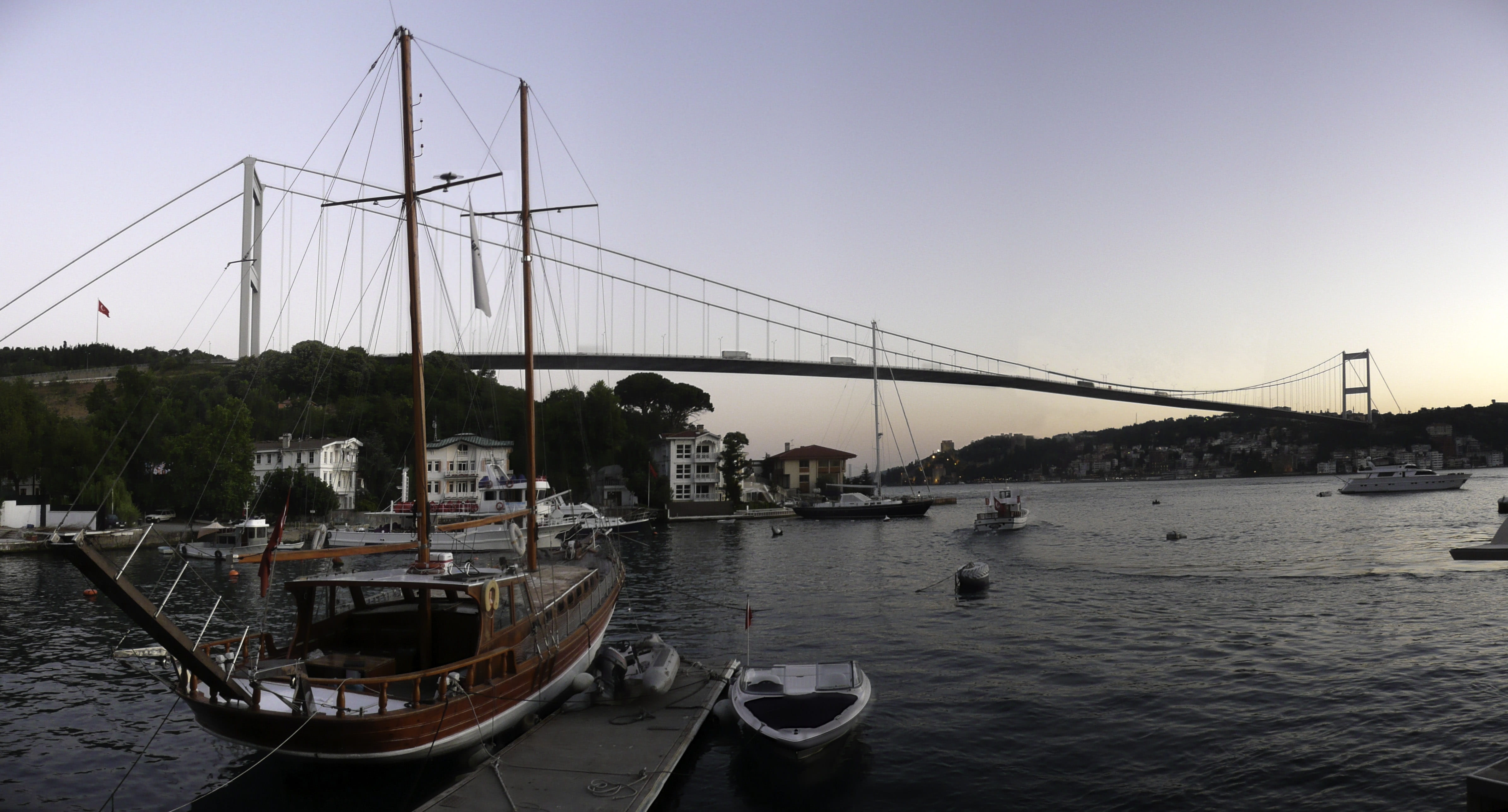 day, water, cityscape, sailboat, boats, mode of transportation, tourism, Istanbul, anchored, travel Destinations, mehmet, nautical Vessel, nature, sky, HD Wallpaper