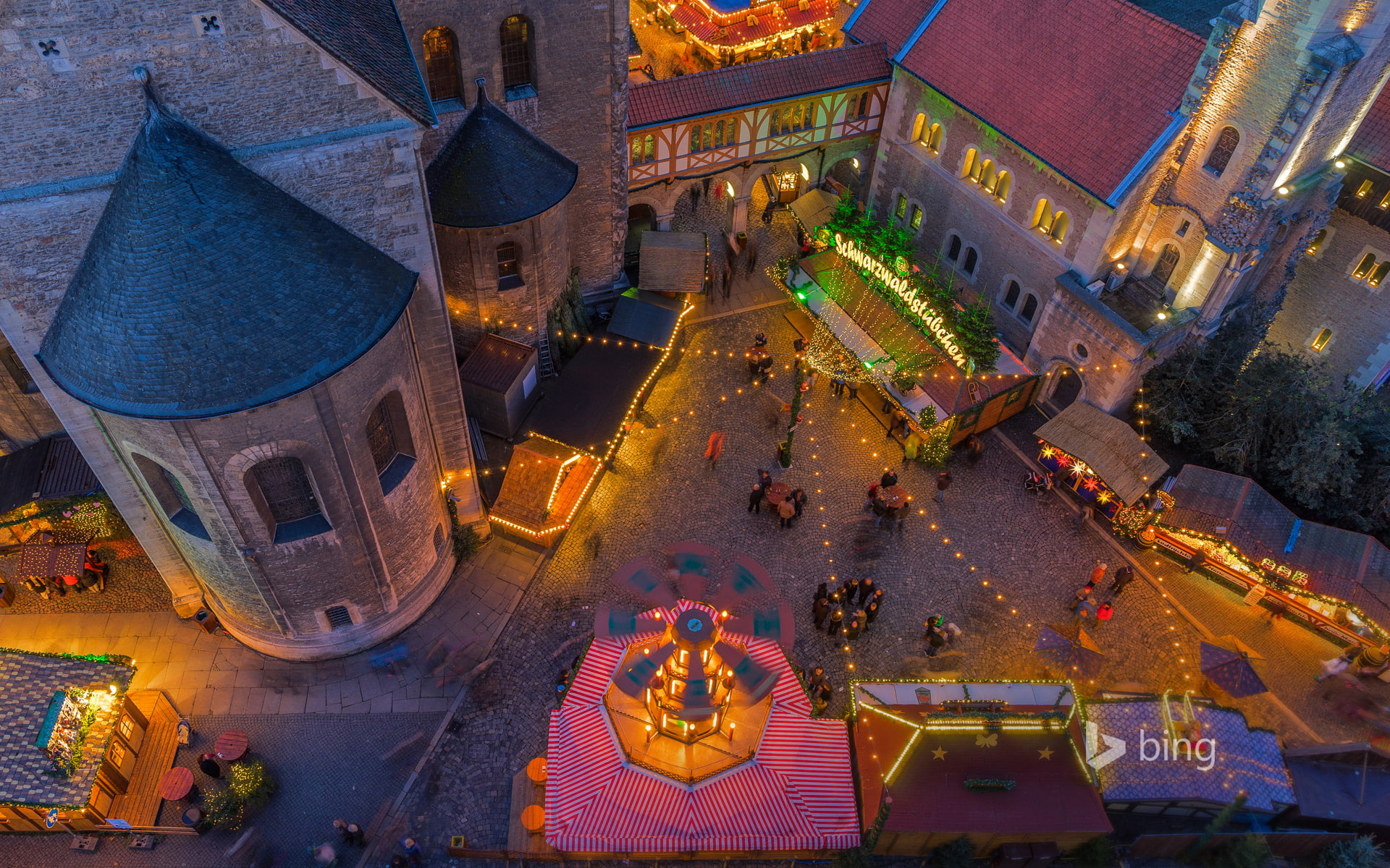 Germany, area, fair, 1080P, Christmas, home, Braunschweig, lights, HD Wallpaper