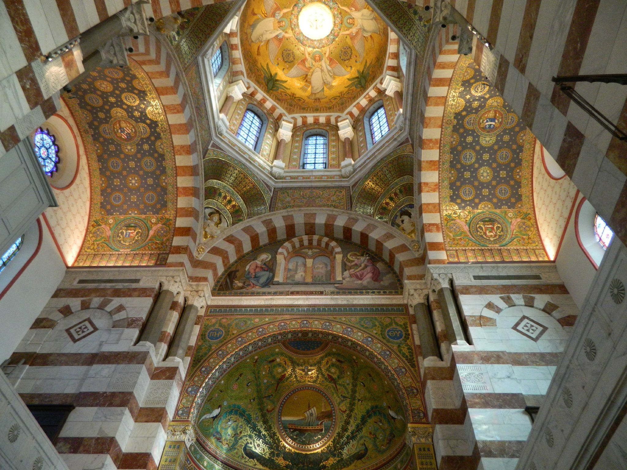 basilique, panoramic, monuments, architecture, cities, france, panorama, marseille, urban, temple, notre-dame-de-la-garde, provence, 1080P, HD Wallpaper