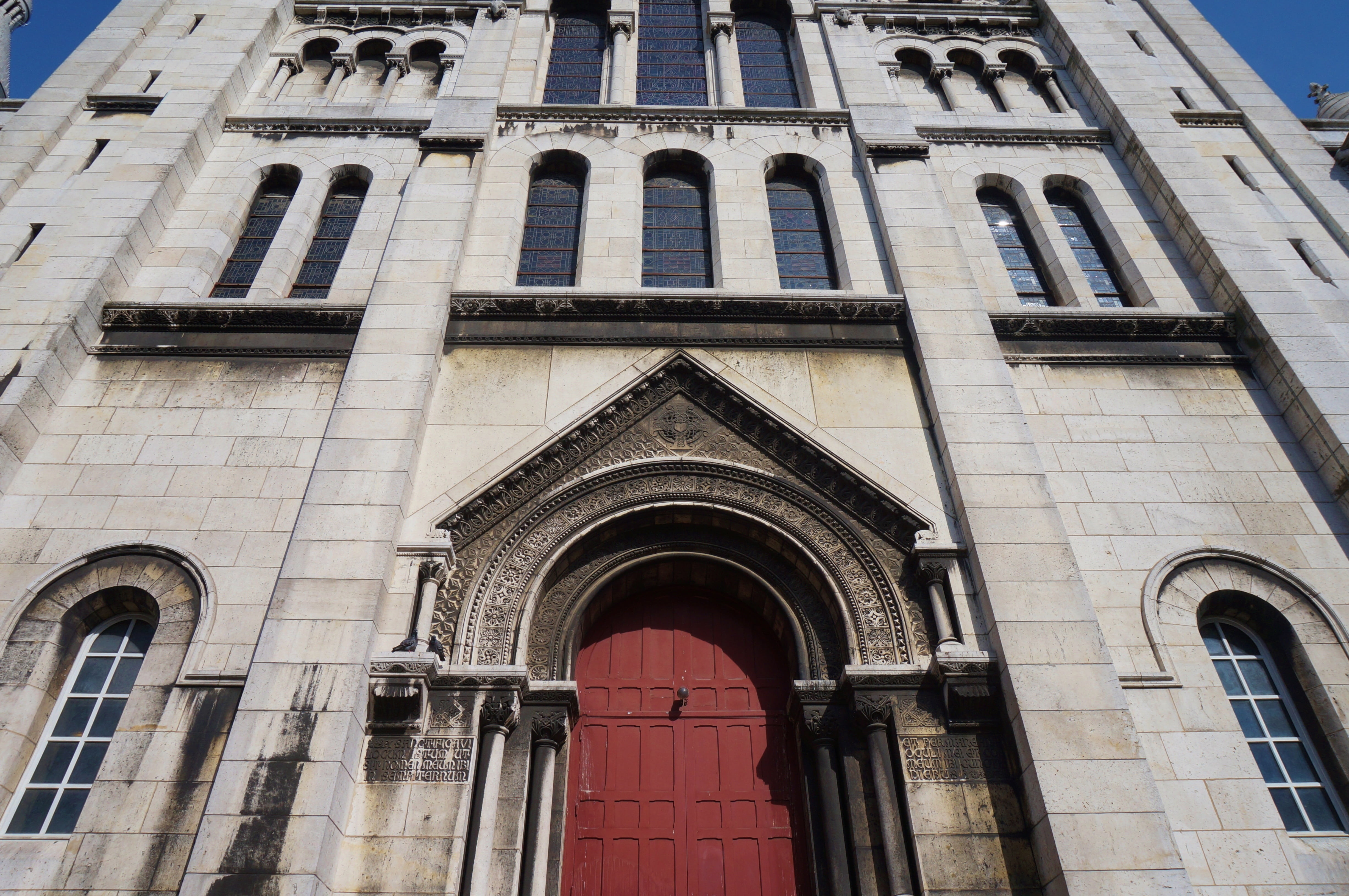 architectural column, place of worship, low angle view, spirituality, 4K, france, building exterior, basilique du sacré-cœur, outdoors, french, city, church, HD Wallpaper