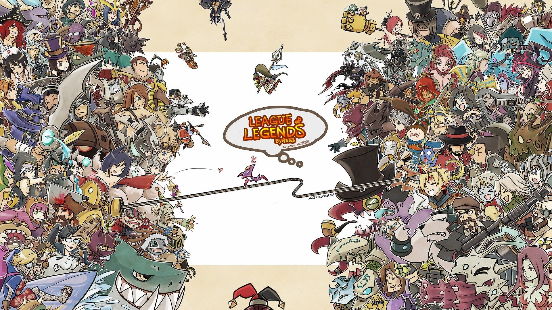 shen, tristana, nautilus, art, Video Games, hot, anime, league, rammus, groups, soraka, shaco, games, 1080P, legends, chronokee, zilean, hd, video, HD Wallpaper