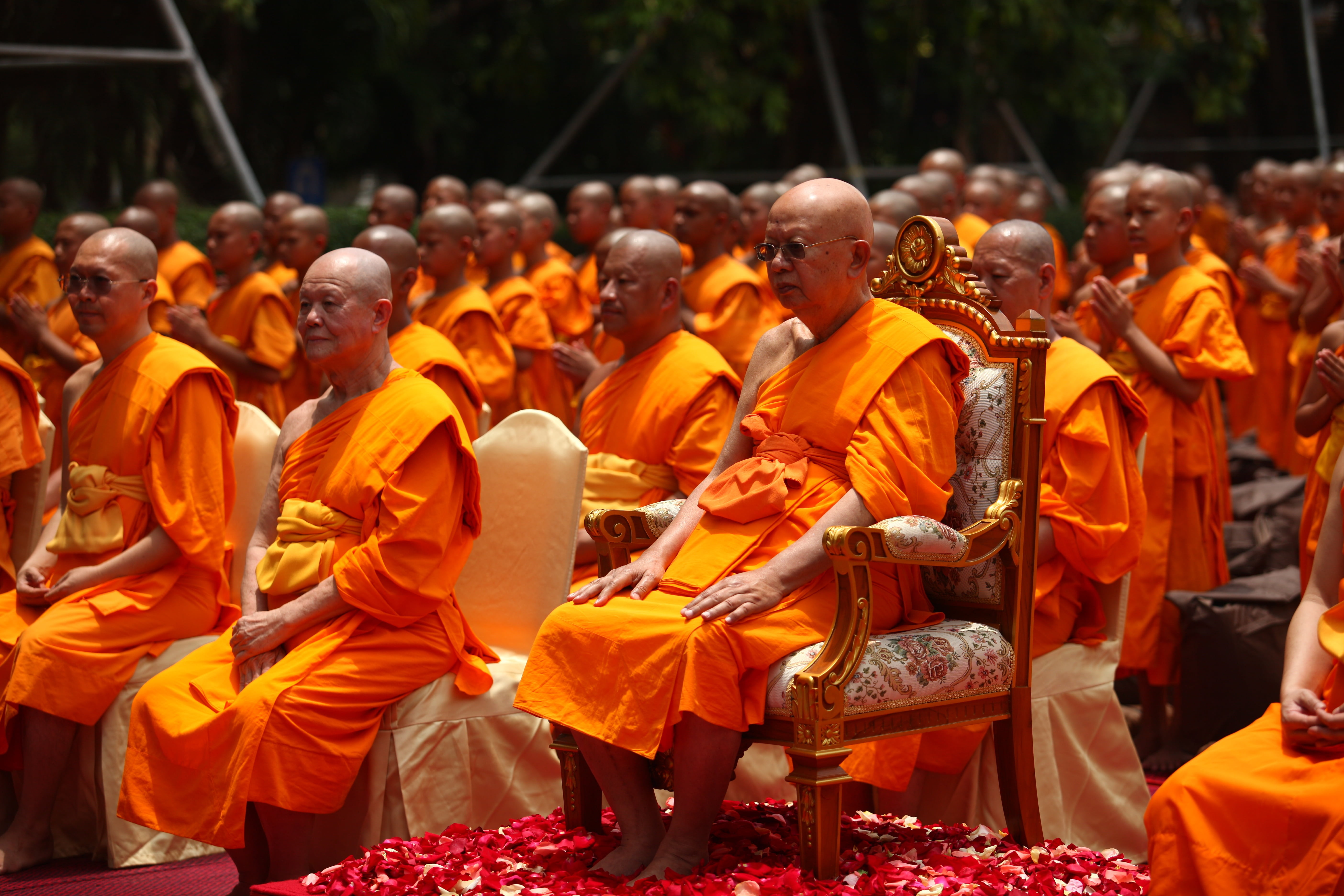 men, east Asian Culture, togetherness, thailand, festival, robes, day, people, spirituality, monk - Religious Occupation, patriarch, pagoda, real people, HD Wallpaper