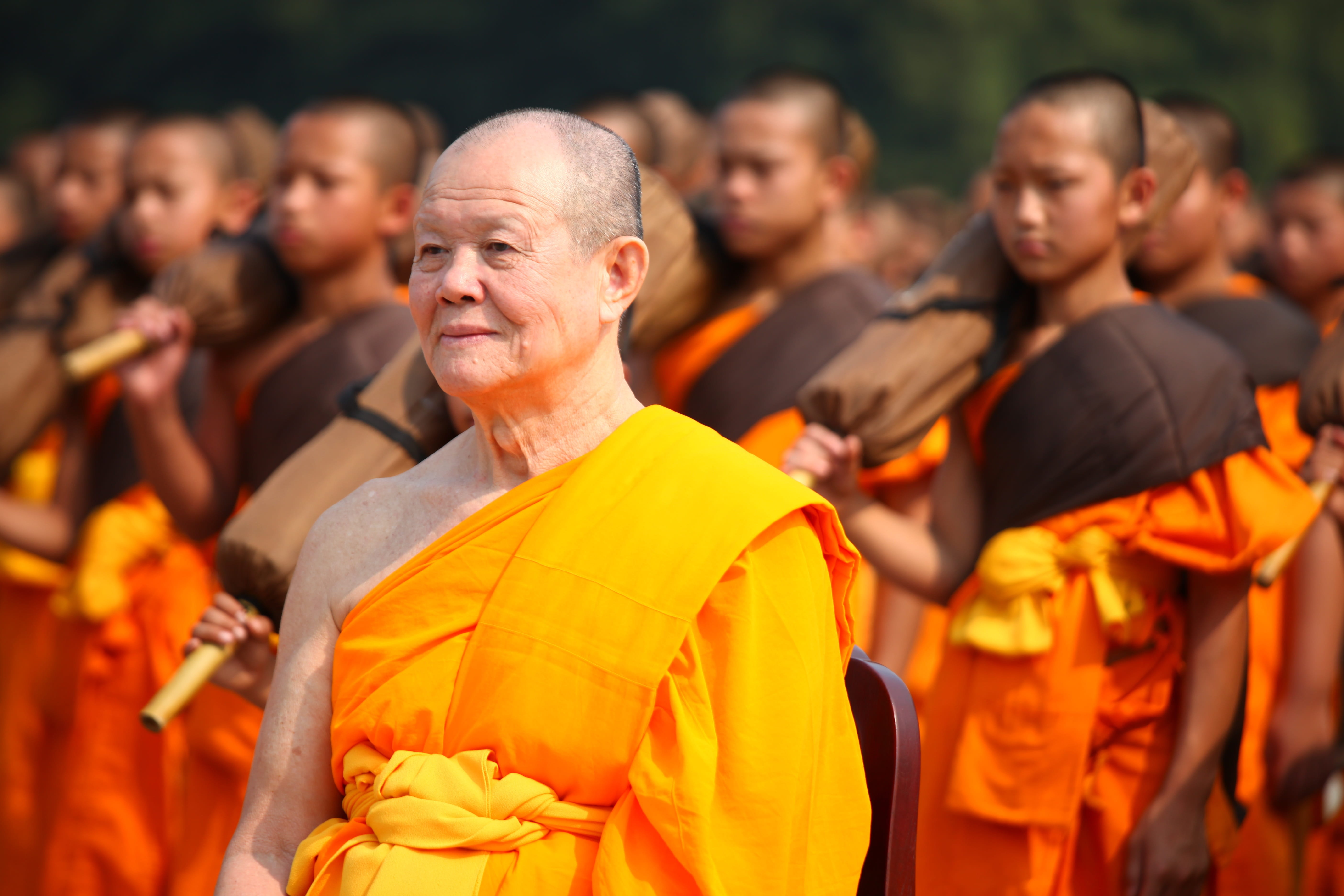 million, group Of People, 5K, adult, males, standing, gold, thailand, Orange, leisure activity, men, cultures, mature men, phra dhammakaya, religion, more than, HD Wallpaper
