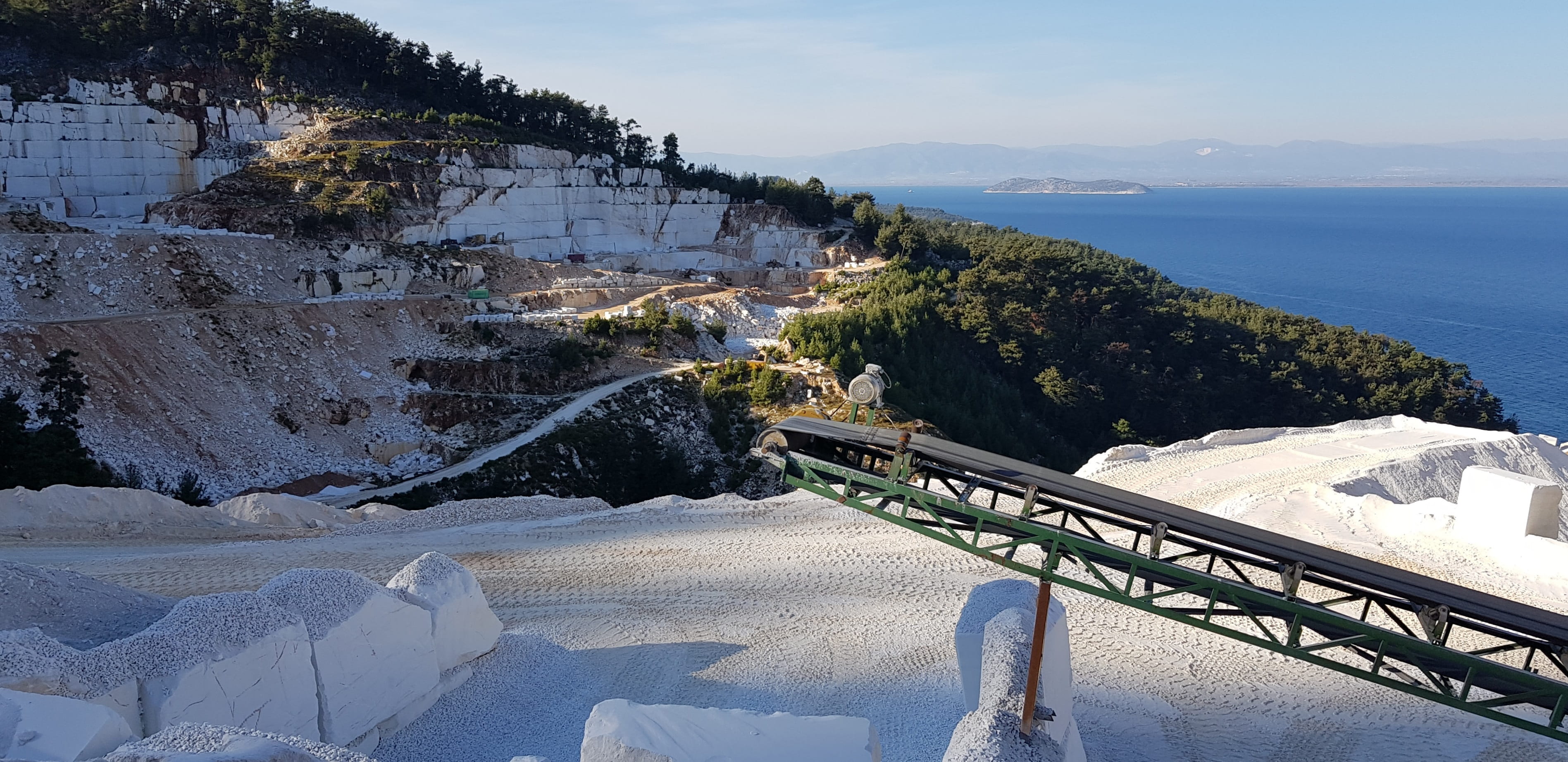 quarry, mountains, architecture, day, mountain, plant, scenics - nature, tranquil scene, pine, white, no people, sea, building exterior, dam, high angle view, HD Wallpaper