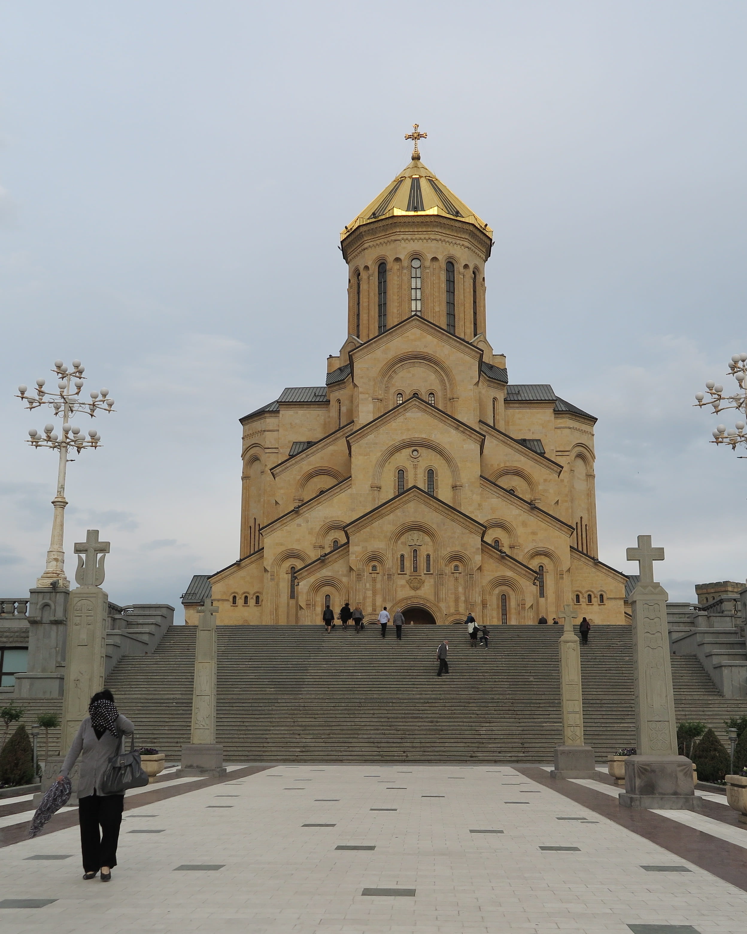 travel destinations, spirituality, sameba, holy trinity cathedral, tourism, belief, outdoors, place of worship, georgia, building, travel, sky, building exterior, Phone HD Wallpaper