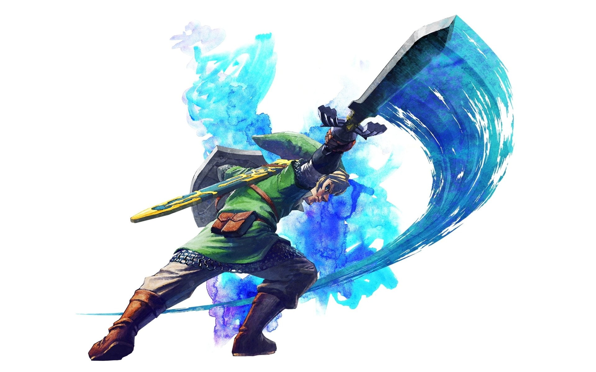 low angle view, holding, men, The Legend Of Zelda: Skyward Sword, Link, studio shot, blue, Zelda, 1080P, sport, nature, leisure activity, extreme sports, HD Wallpaper
