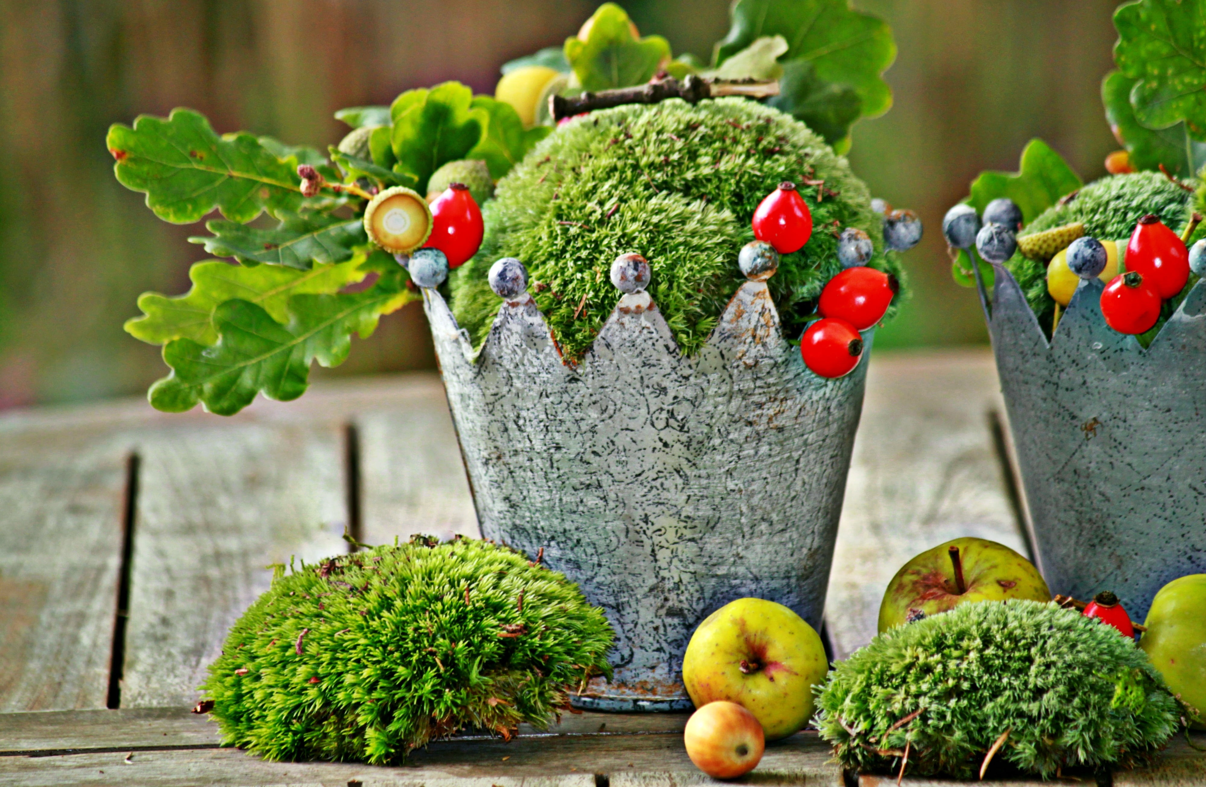 green, apple - fruit, no people, plant part, fruit, green color, freshness, tree, gartendeko, decoration, ripe, day, nature, food, crown, wood - Material, HD Wallpaper