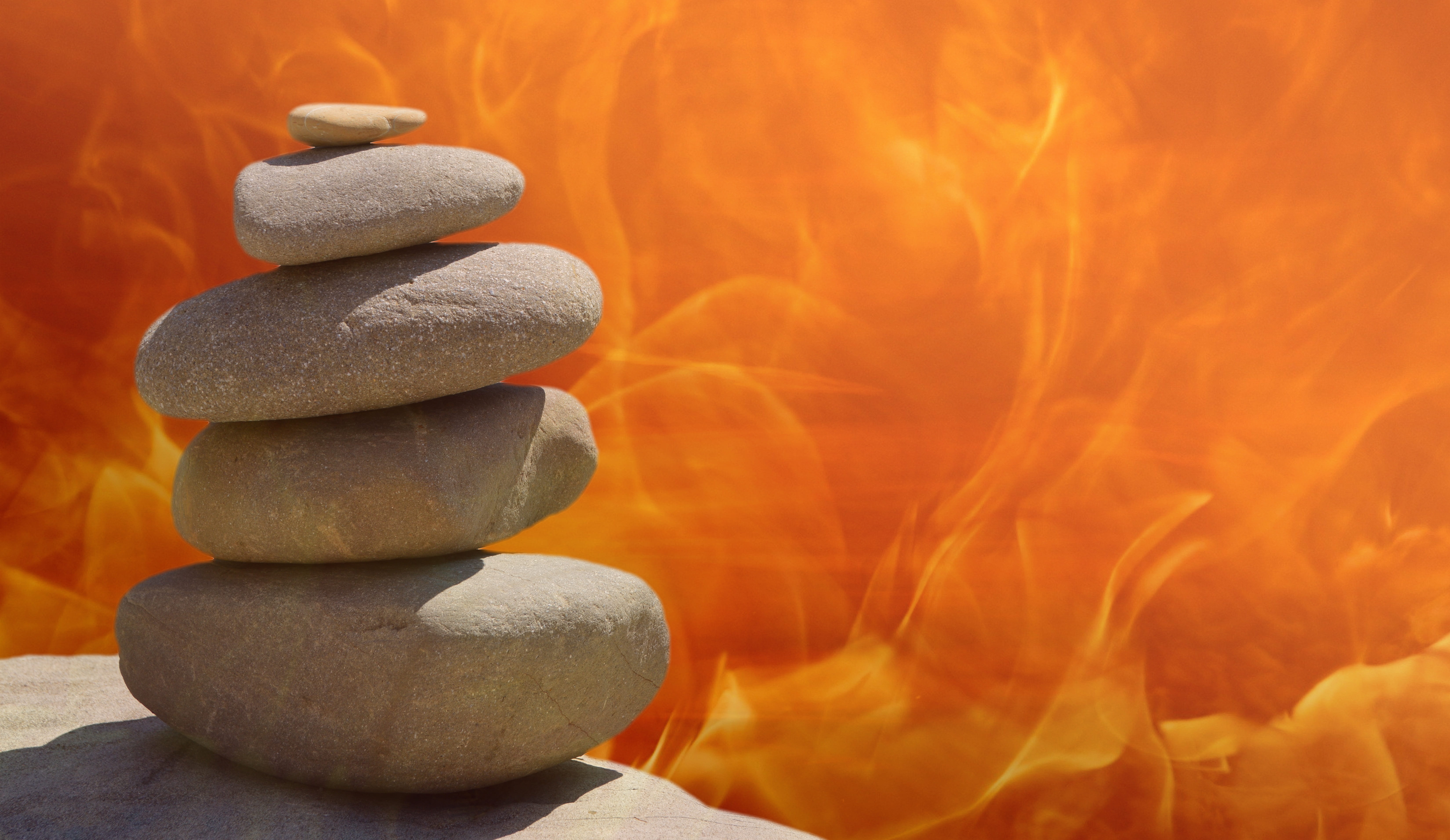 patience, harmony, healthcare and medicine, meditation, zen-like, stone, orange color, no people, cairn, close-up, background, dawn, rock, fire, yellow, HD Wallpaper