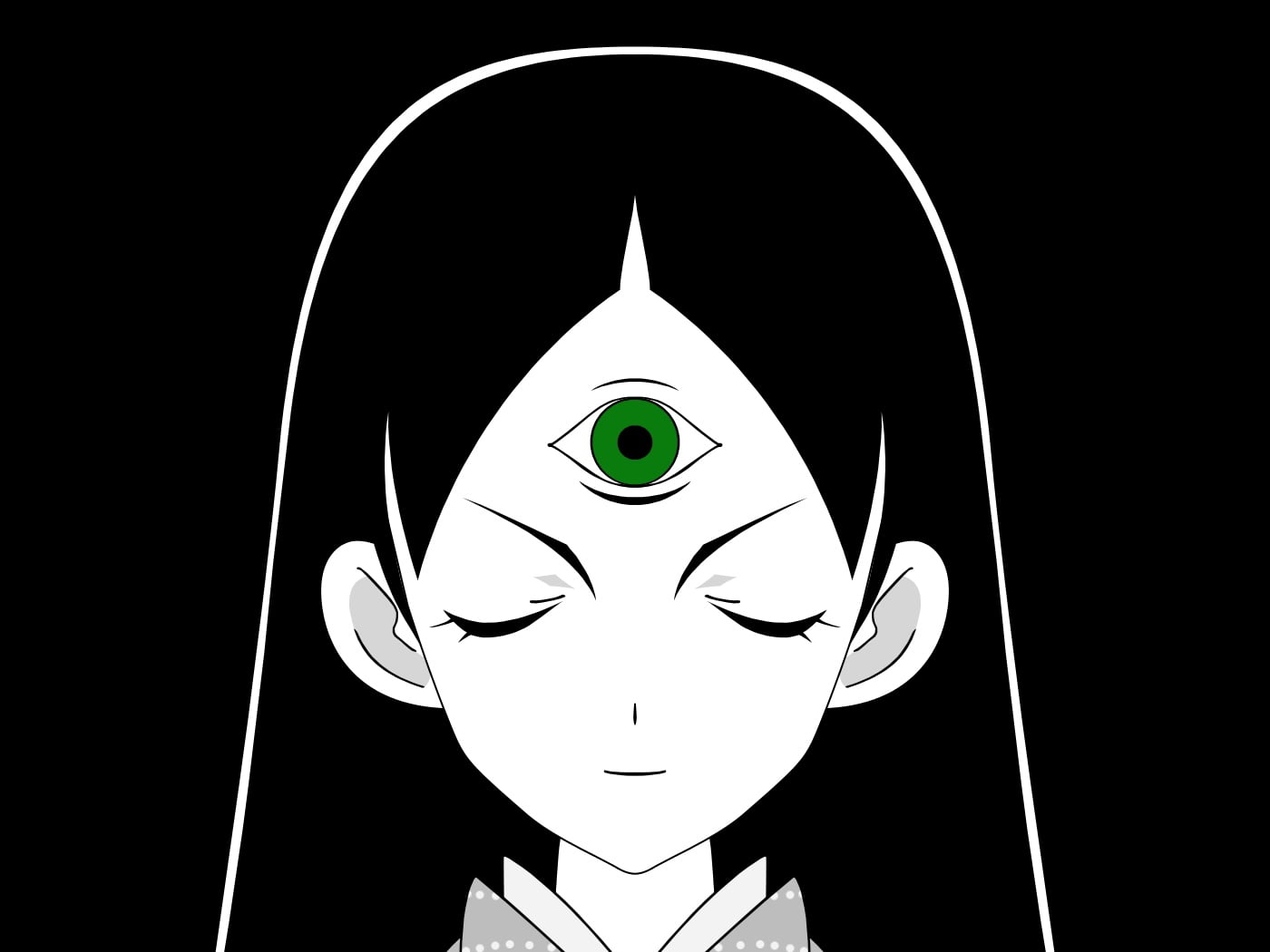 ears, female, 720P, studio shot, human face, representation, anime, character, indoors, eye, eyes, one person, brunette, third, male likeness, human body part, HD Wallpaper
