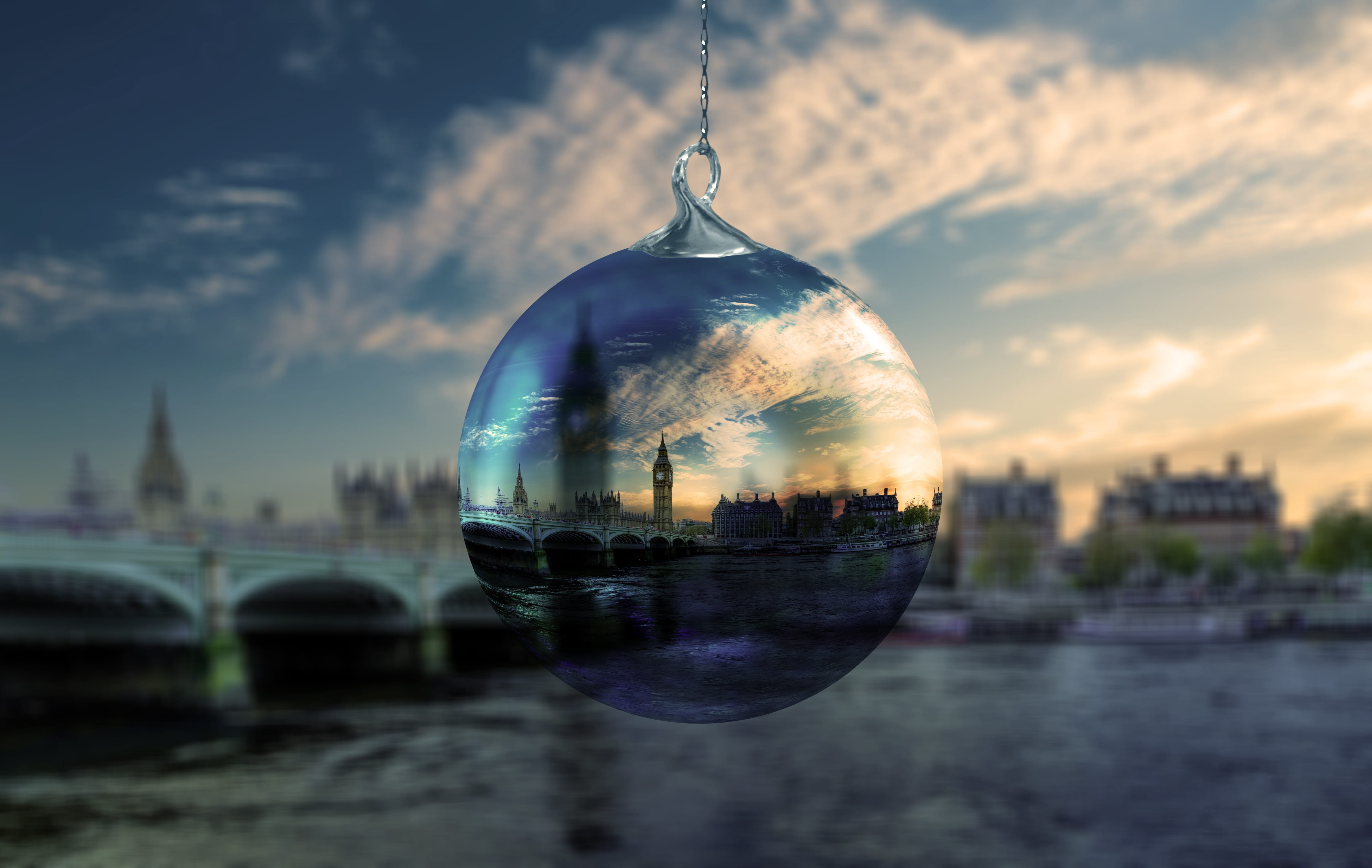 atmosphere, tower, december, building exterior, london, grey, reflection, sunset, advent, glass - material, river, light, christmas eve, christmas time, HD Wallpaper