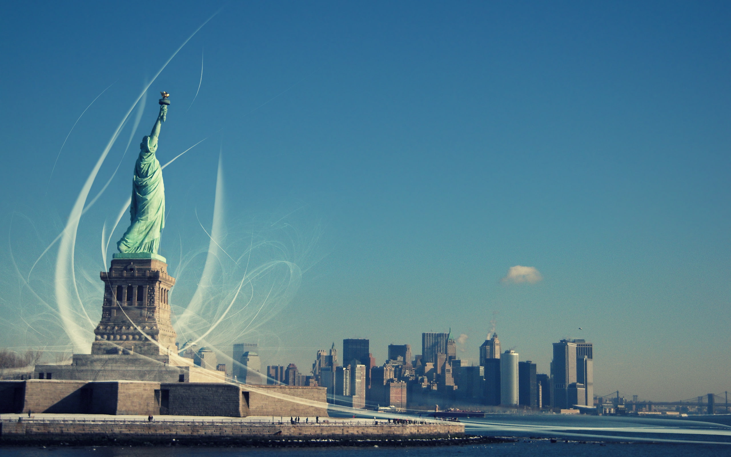 enlightening the world, Liberty Enlightening the World, The Statue Of Liberty, 2K, New York, dom, Statue of Liberty, HD Wallpaper