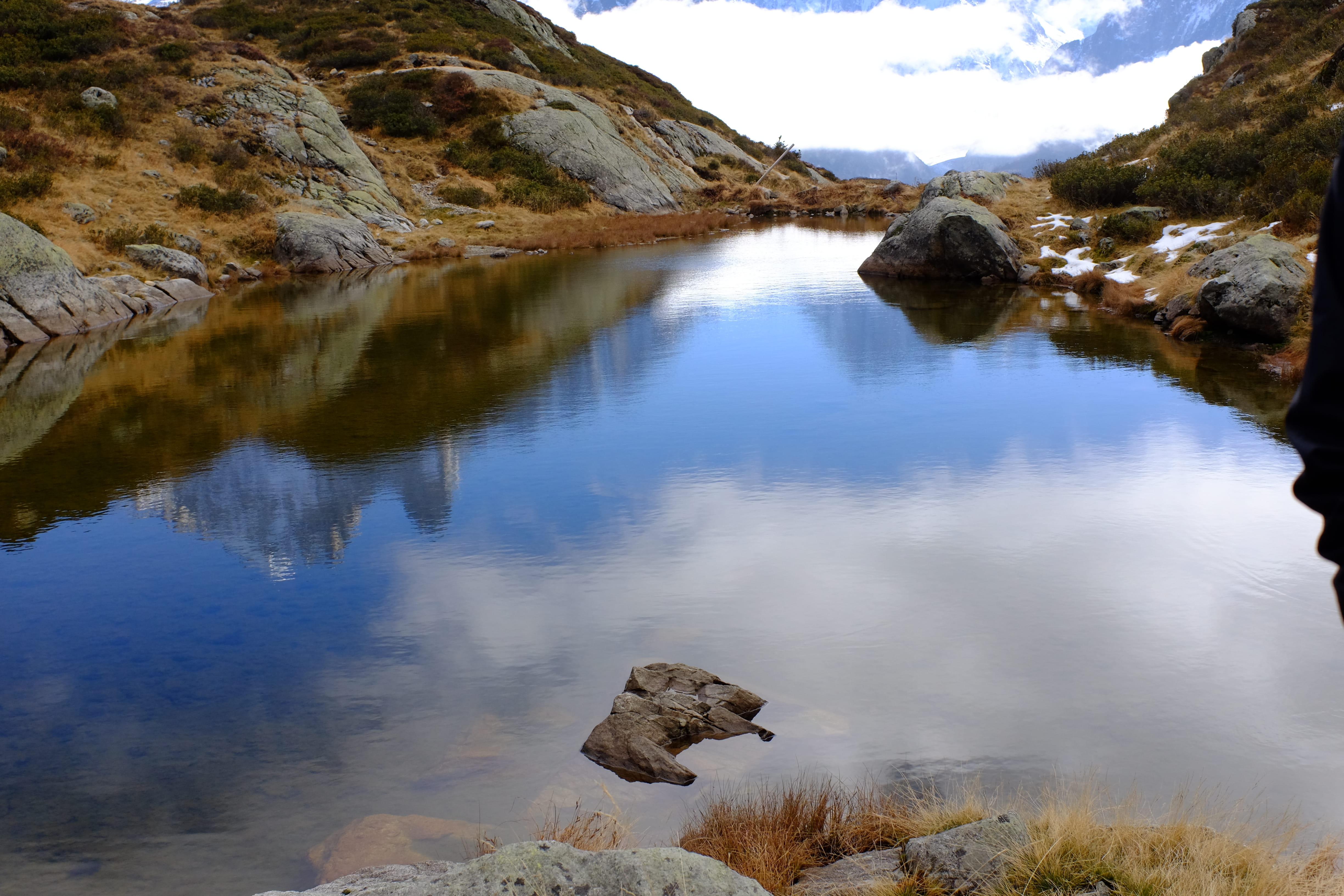 color, lake, solid, reflection, non-urban scene, remote, water, natural, weekend, hiking, tranquility, outdoors, nature, mountain, rock, 4K, sky, no people, HD Wallpaper