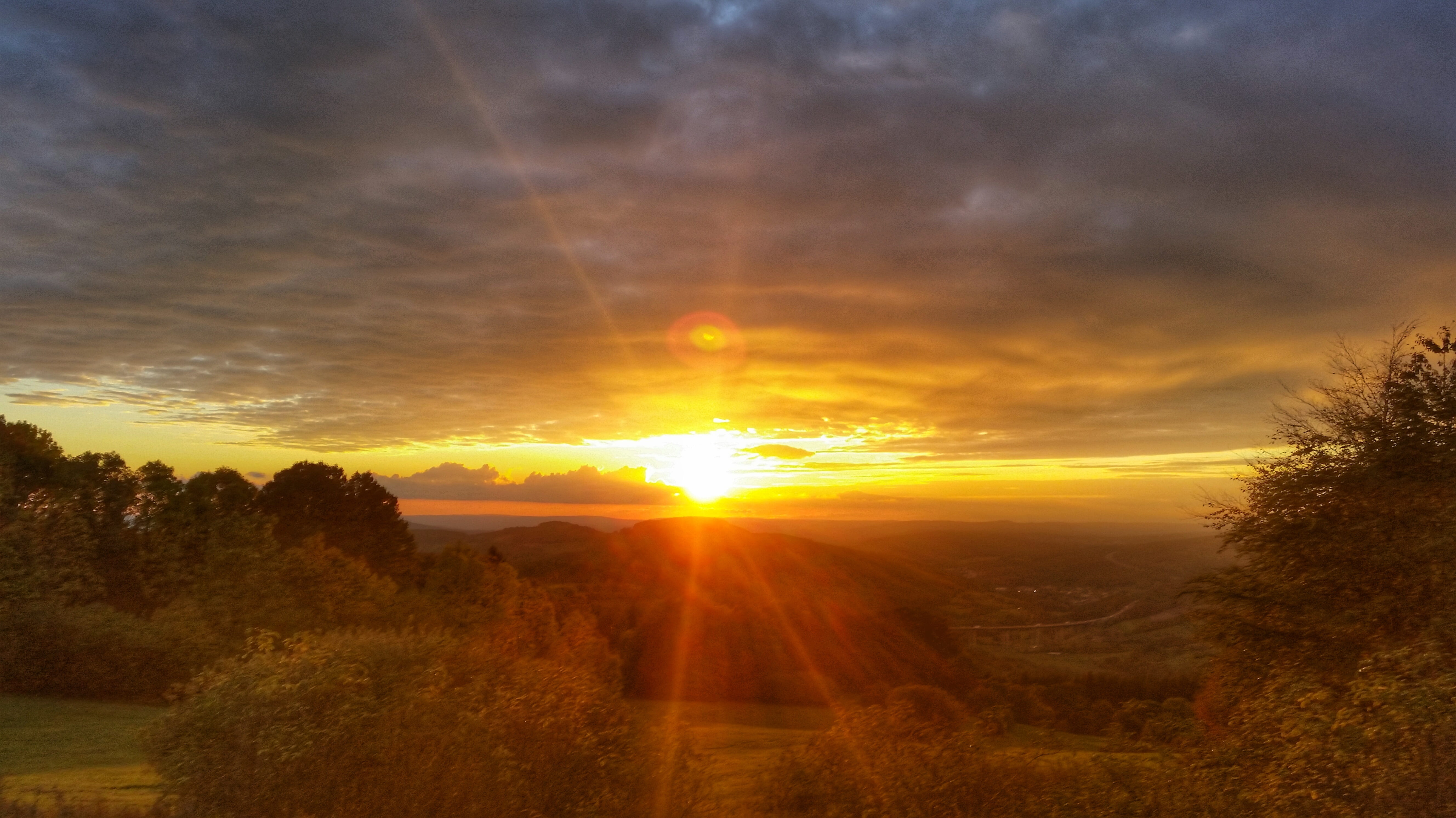 photography, evening, rest, idyllic, lens flare, environment, atmospheric, rhön, tranquility, afterglow, sunset, nature, beauty in nature, autumn, tranquil scene, HD Wallpaper