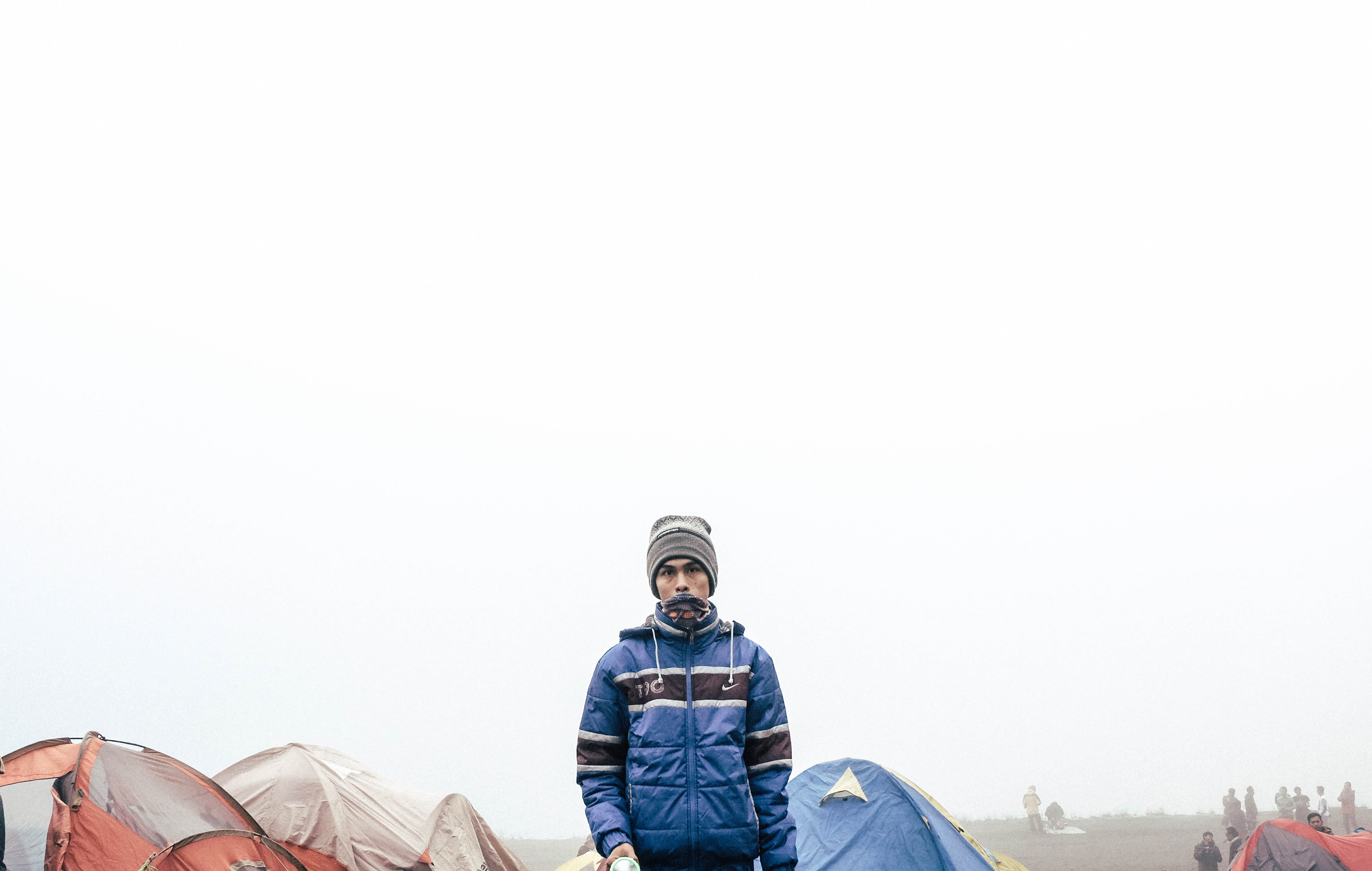 forest, warm clothing, hike, men, sky, front view, outdoors, camping, nature, day, real people, young adult, adult, ranu kumbolo, indonesia, standing, portrait, HD Wallpaper