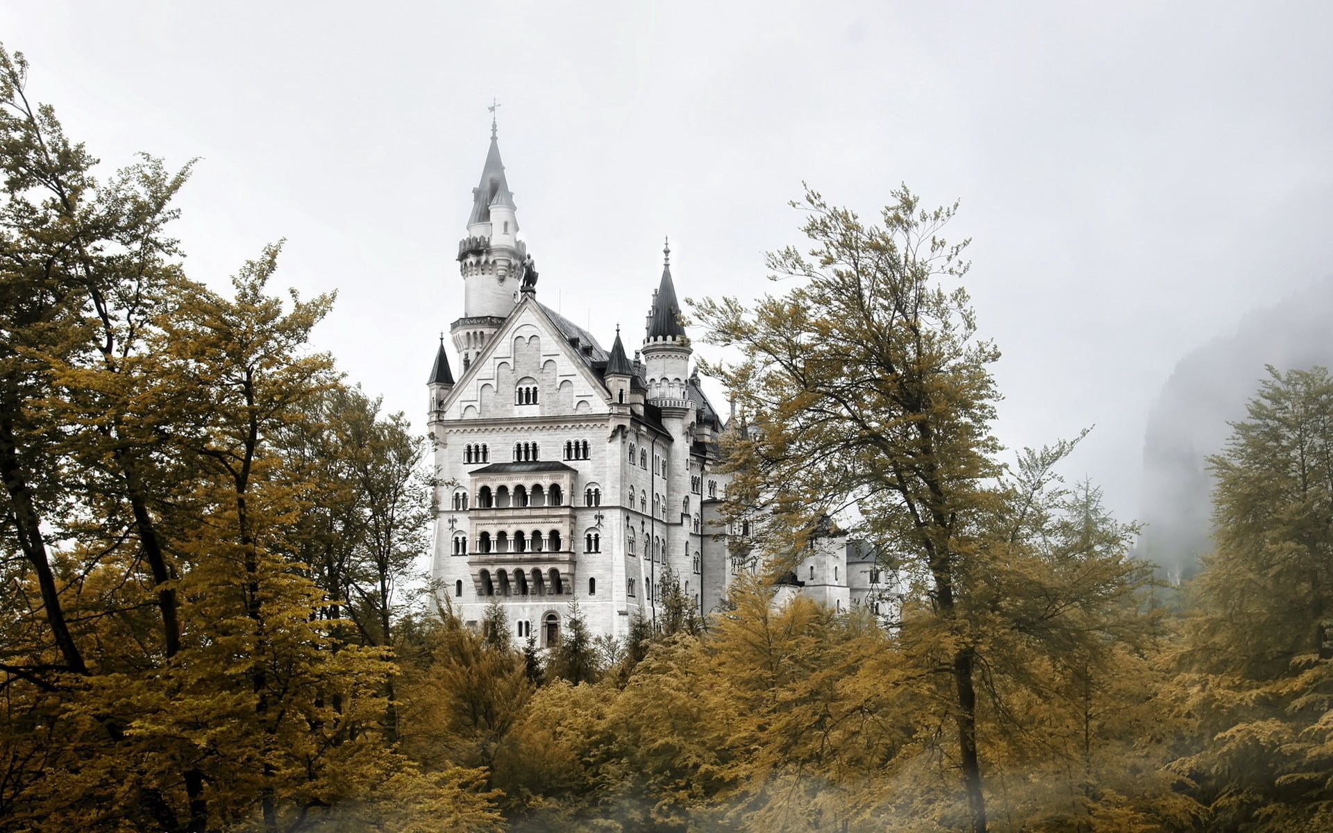haze, church, sky, concrete, spire, religion, white, place of worship, architecture, morning, history, tower, built Structure, famous Place, travel, gothic style, HD Wallpaper
