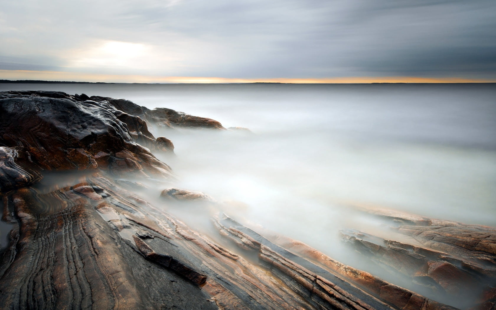 sky, vacations, travel Destinations, fog, land, environment, motion, cloudscape, sea, stones, 720P, night, blue, blurred Motion, cloud - Sky, weather, HD Wallpaper