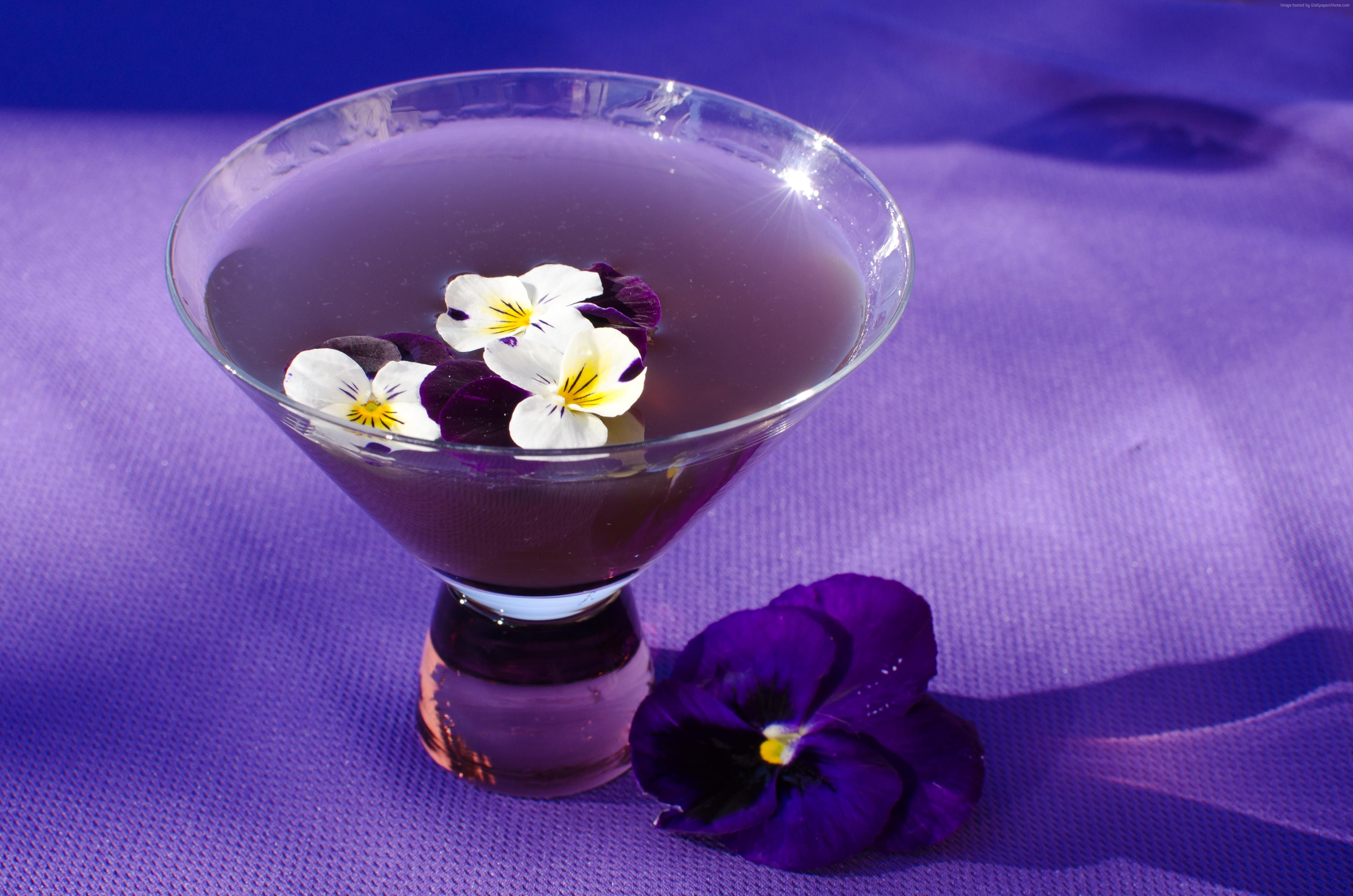 sangria, flowers, tequila, violet, 4K, cocktails, HD Wallpaper