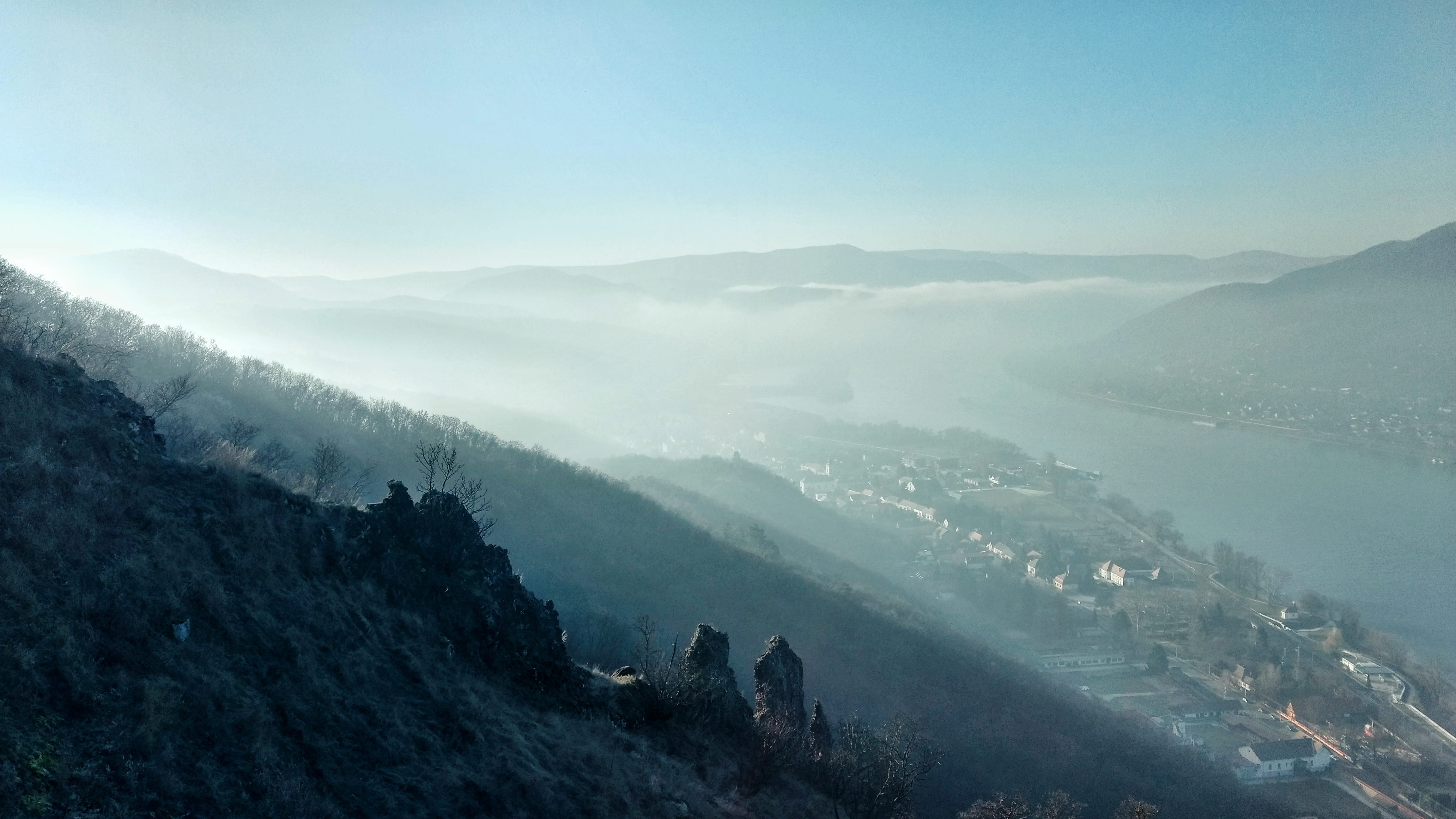 beauty in nature, outdoors, morning, 4K, visegrad, mountain range, tranquility, hungary, tranquil scene, idyllic, remote, scenics - nature, no people, HD Wallpaper