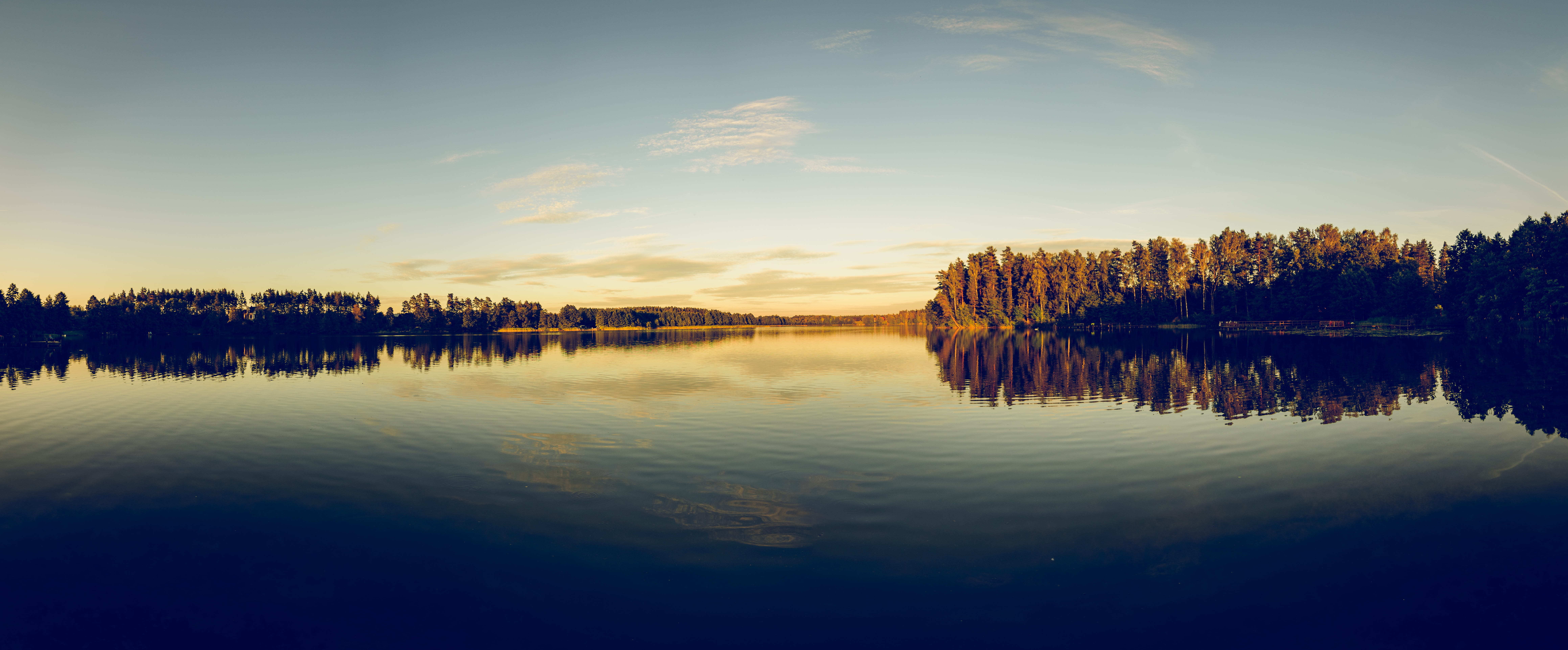 sky, idyllic, summer, non-urban scene, reflection, reflection lake, body, polish, tourists, mazury, coastline, trees, coniferous tree, vacation, landscape, HD Wallpaper