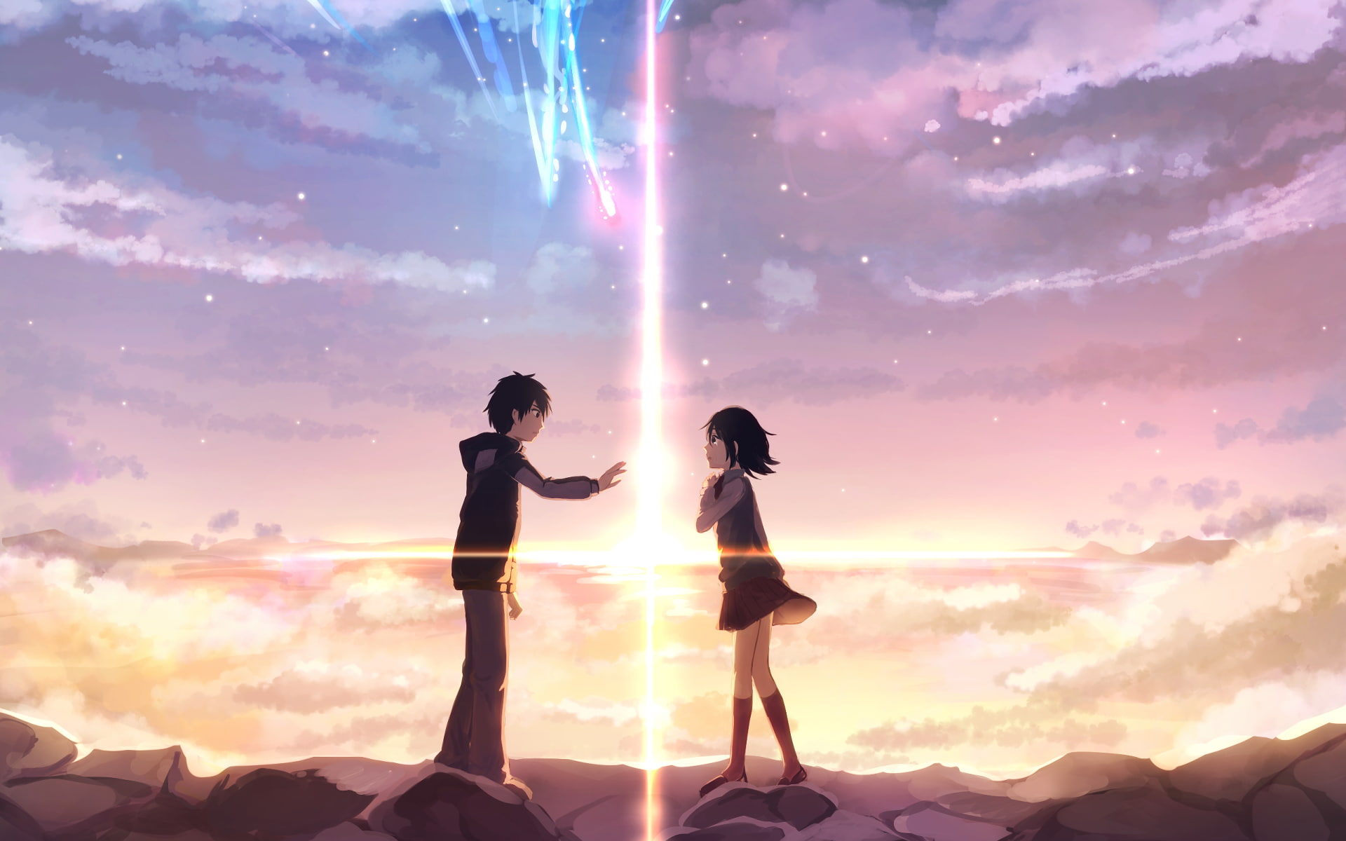 1080P, Miyamizu Mitsuha, Kimi no Na Wa, Tachibana Taki, anime, HD Wallpaper
