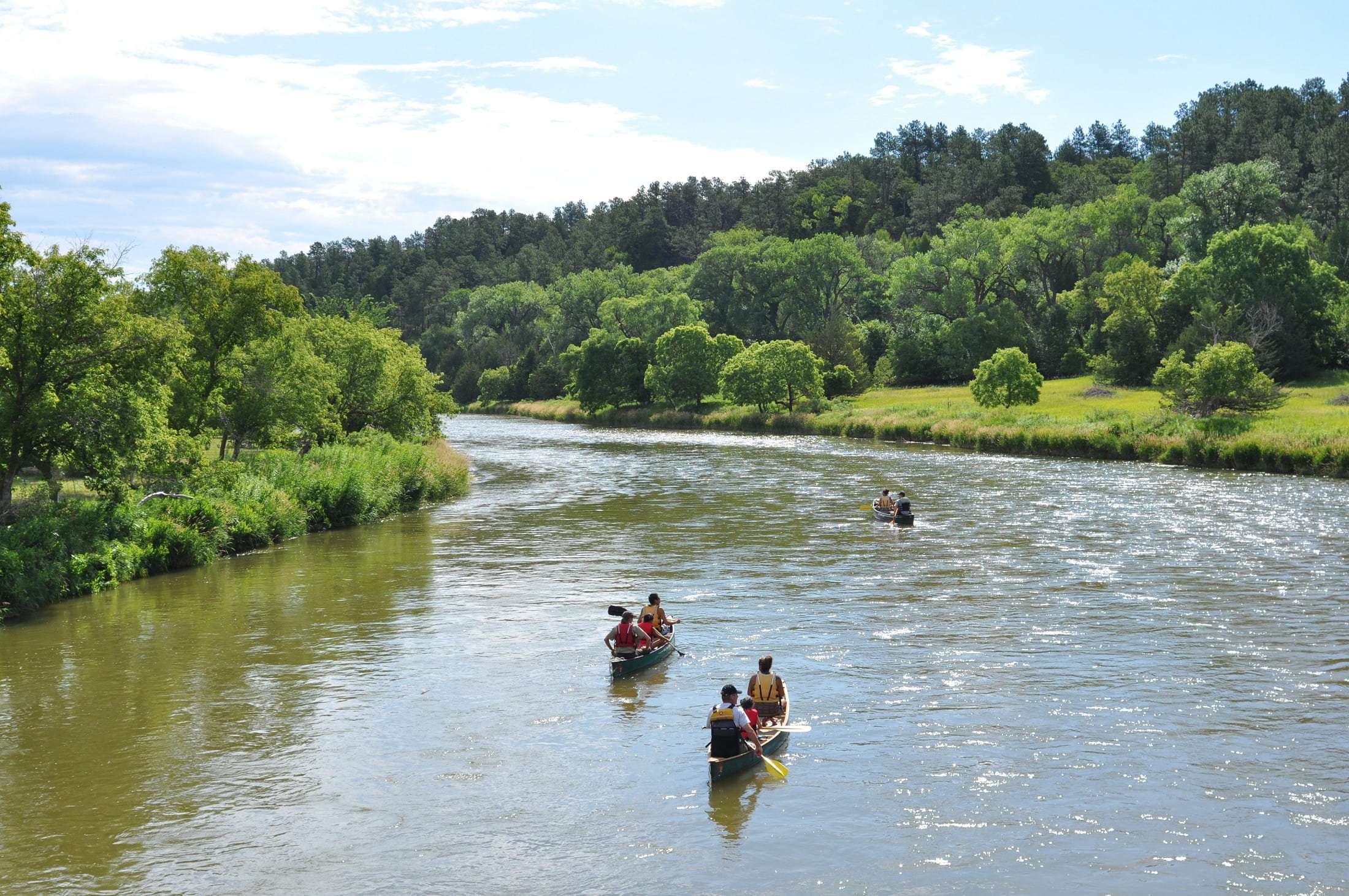 landscape, niobrara national scenic river, rafting, outdoors, boats, waterfront, adventure, 1080P, sky, beauty in nature, lake, men, leisure, scenics - nature, HD Wallpaper