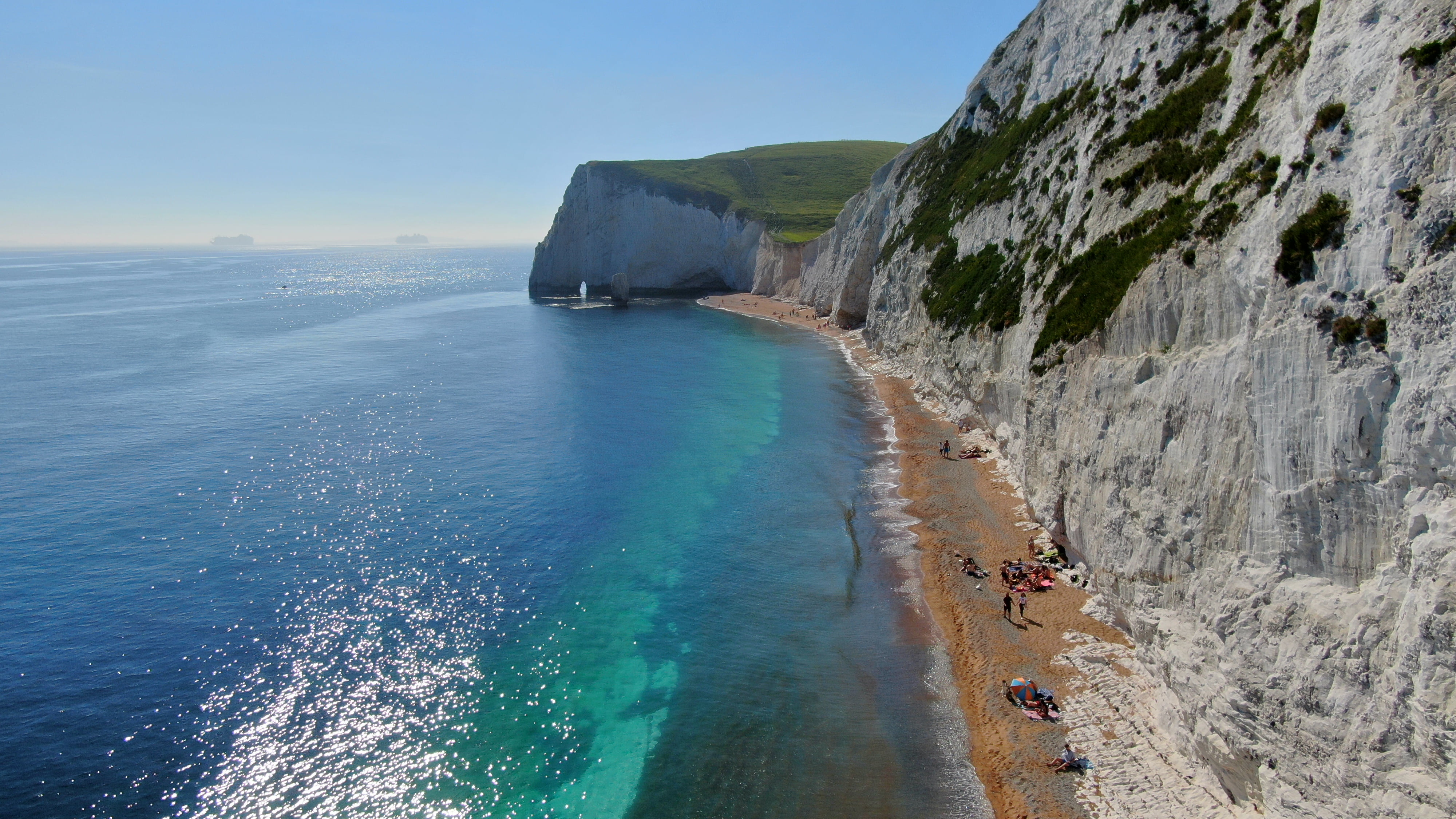 Durdle Door (england), 4K, beach, drone, HD Wallpaper