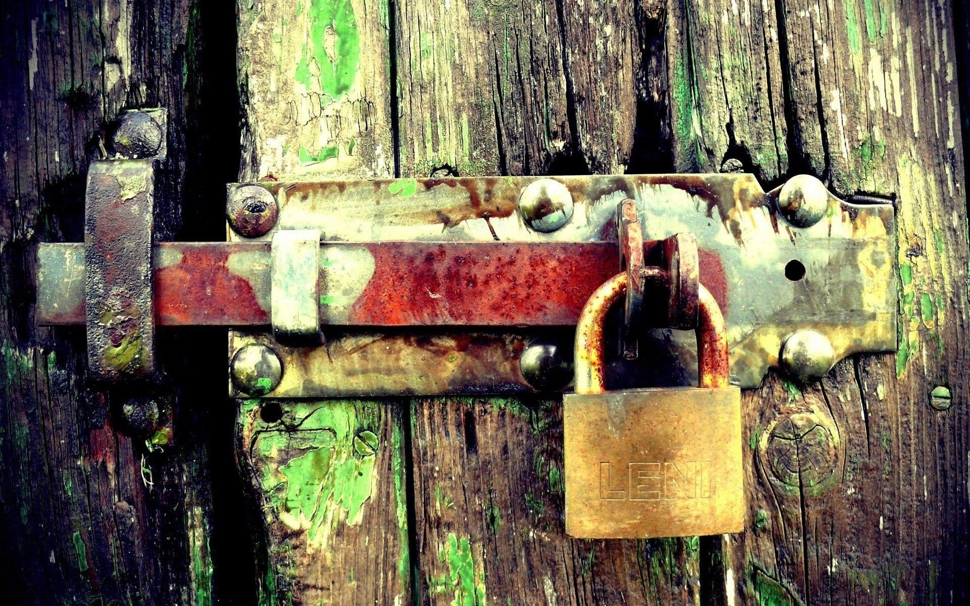 1080P, background, vintage, padlock, gate, HD Wallpaper