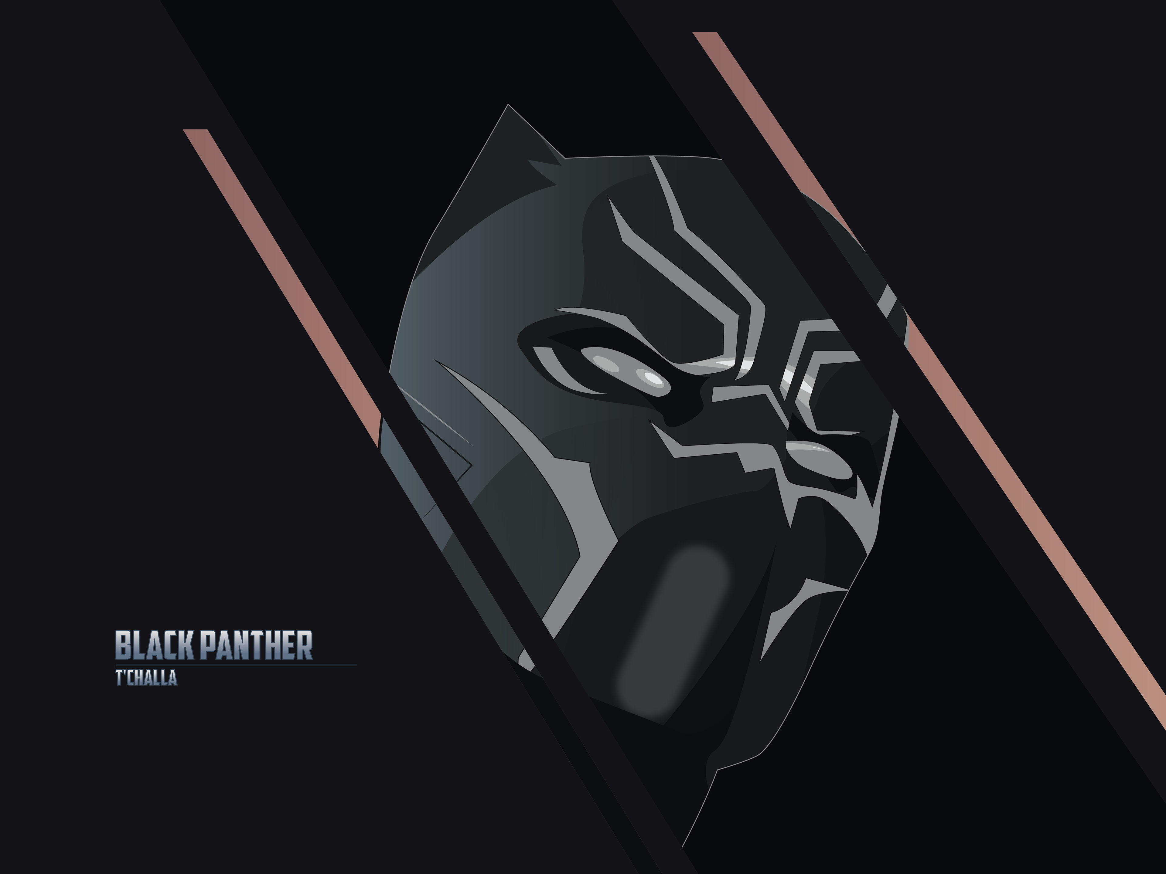 Black Panther, 4K, TChalla, Marvel Comics, Superhero, 4K, Minimal, HD Wallpaper