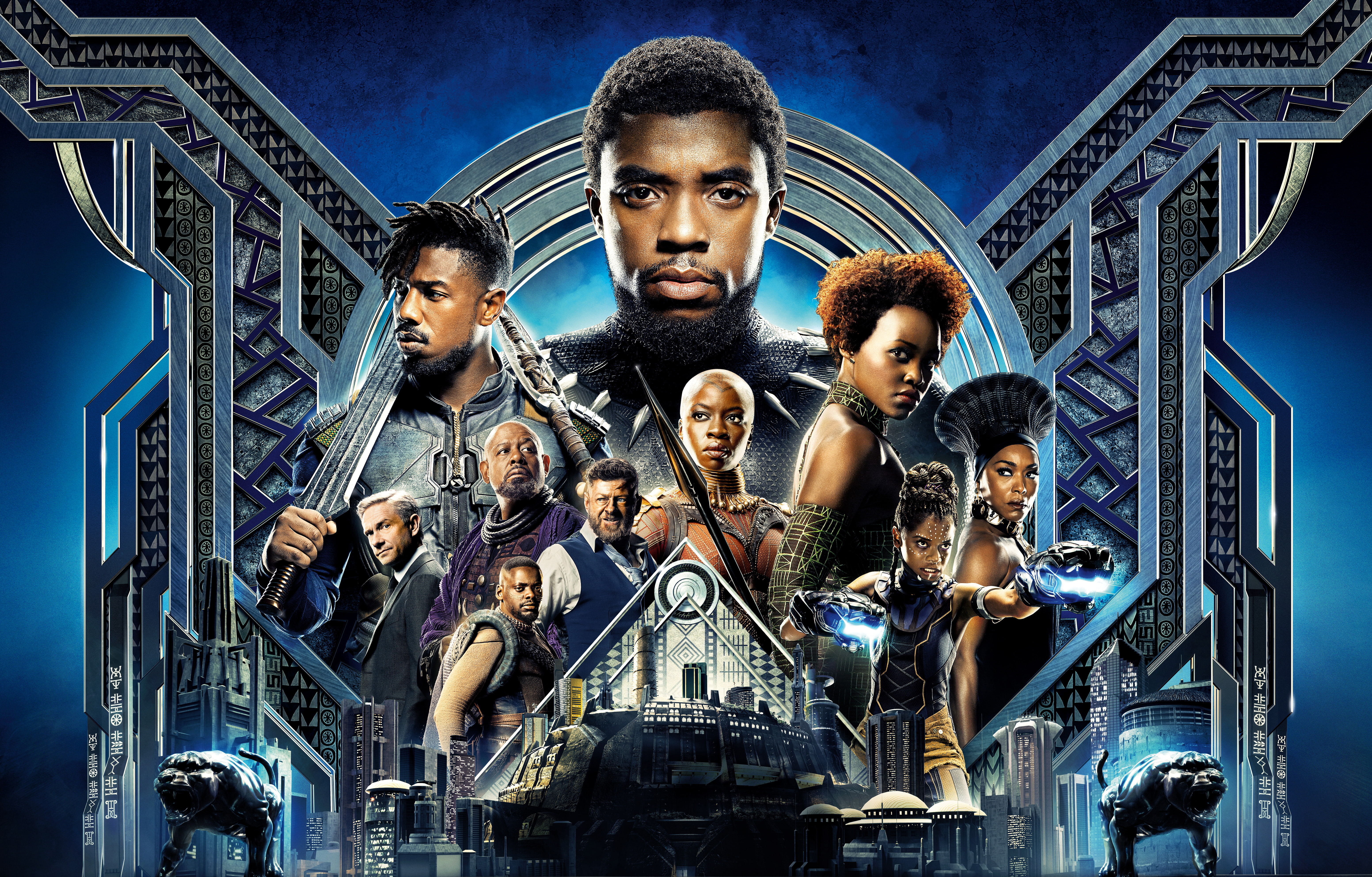 4K, Black Panther, 2018, 5K, Marvel Comics, Cast, HD Wallpaper