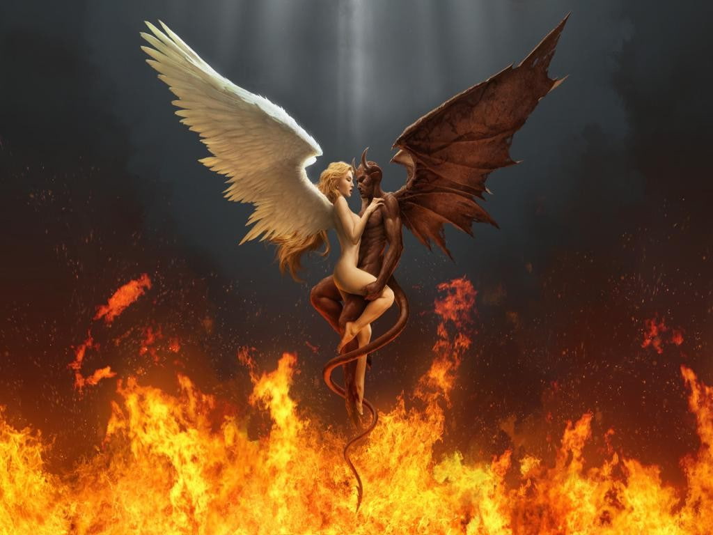 fire - natural phenomenon, mid-air, animal wildlife, fire, full length, bird, love, vertebrate, 480P, one animal, flame, animal wing, outdoors, angel, HD Wallpaper