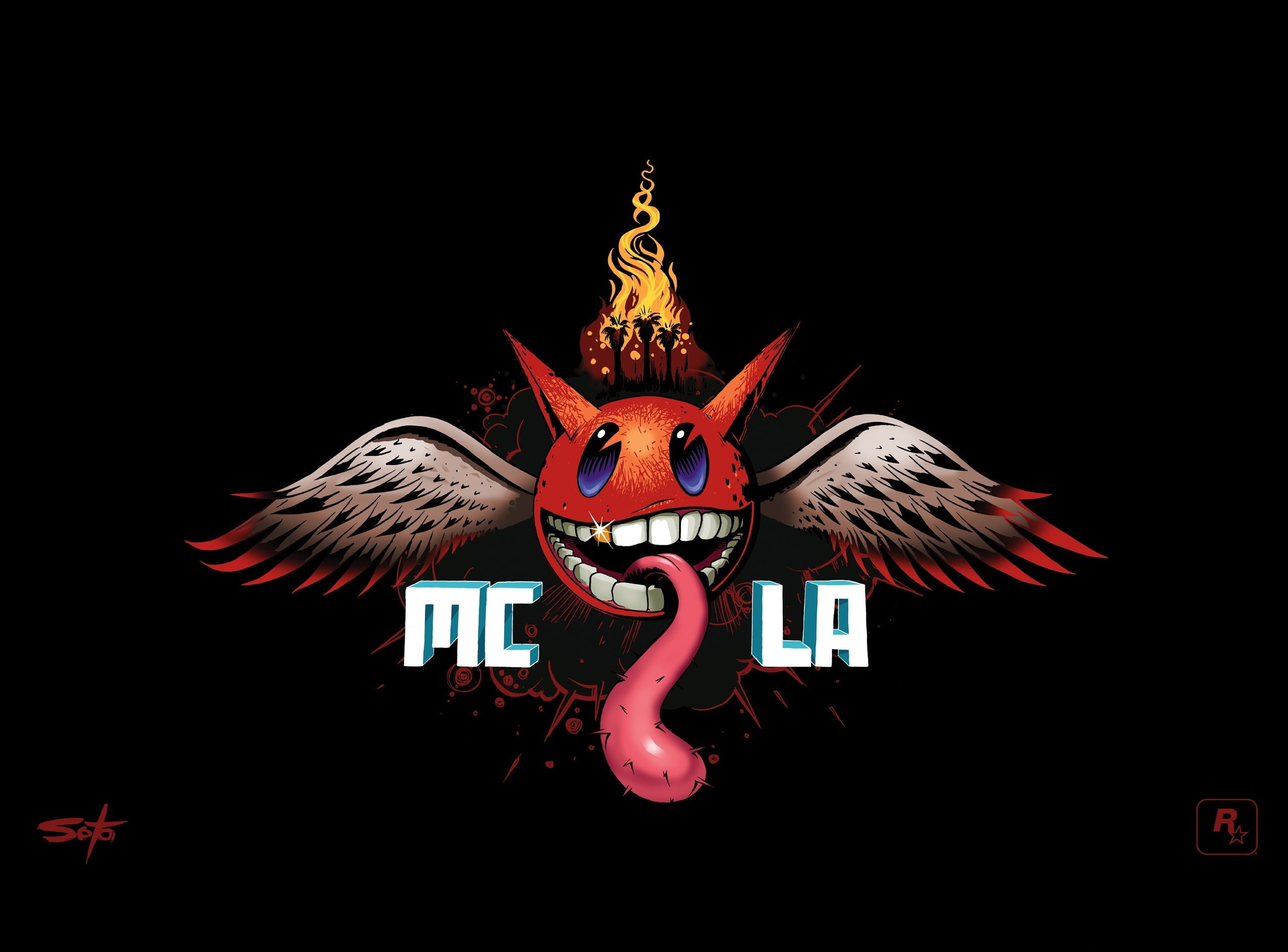 creativity, video game, night, human representation, midnight club los angeles, copy space, Soto, wings, Games, los angeles, black background, illuminated, HD Wallpaper