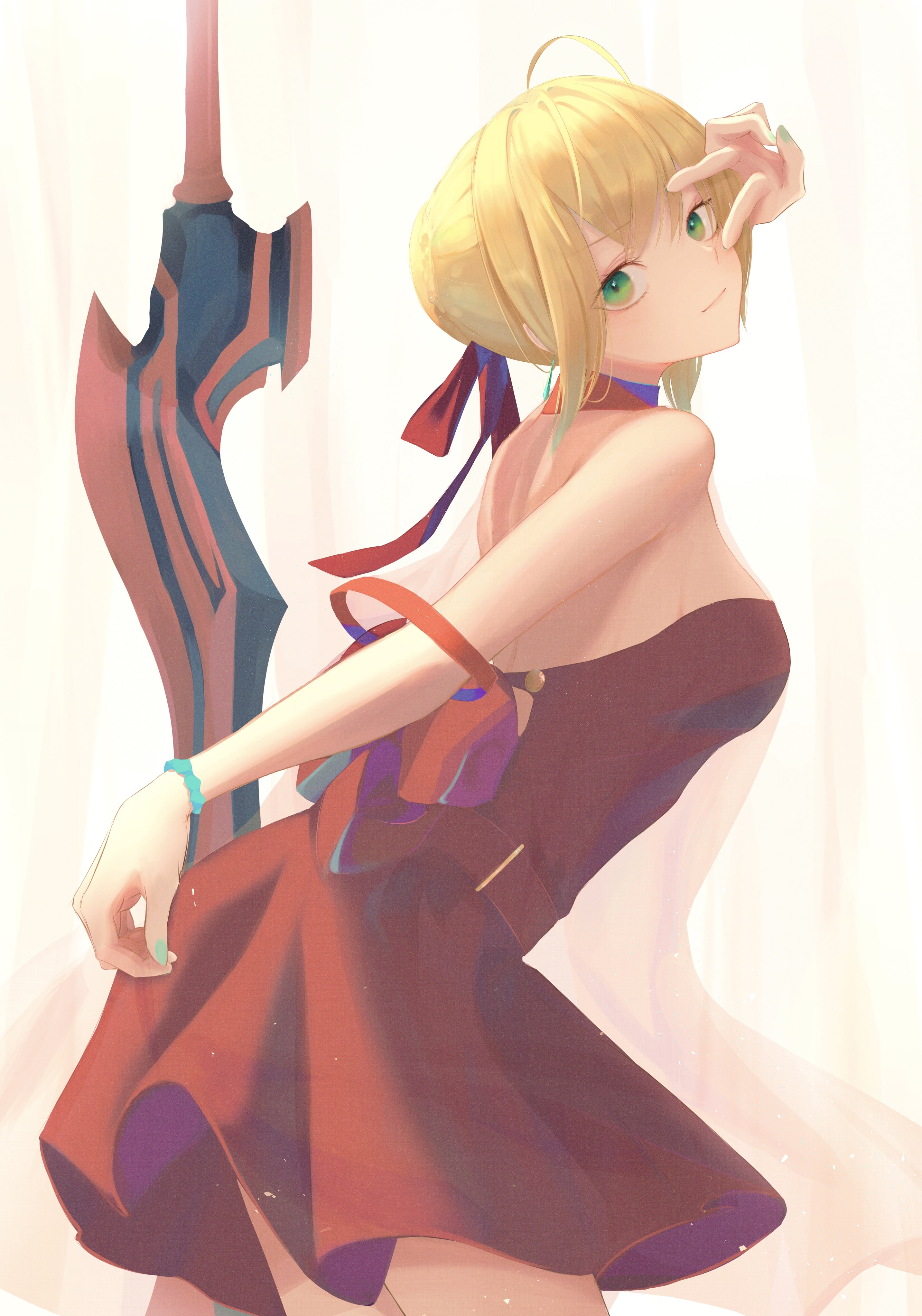 7ife, anime girls, 4K, blonde, Nero Claudius, Fate/Grand Order, portrait display, Phone HD Wallpaper