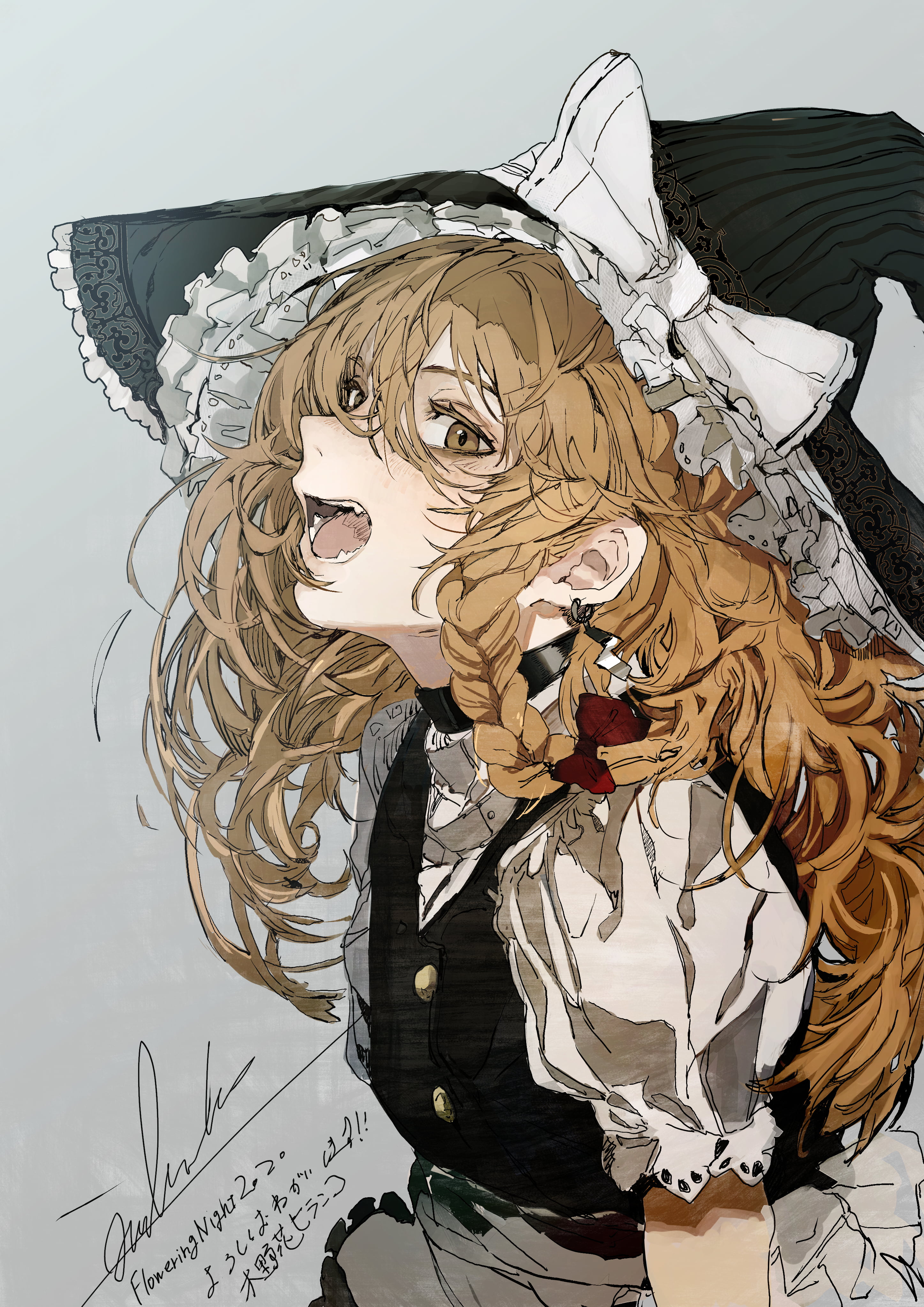 Touhou, Kirisame Marisa, simple background, 4K, Hirannko, anime, anime girls, digital art, Phone HD Wallpaper