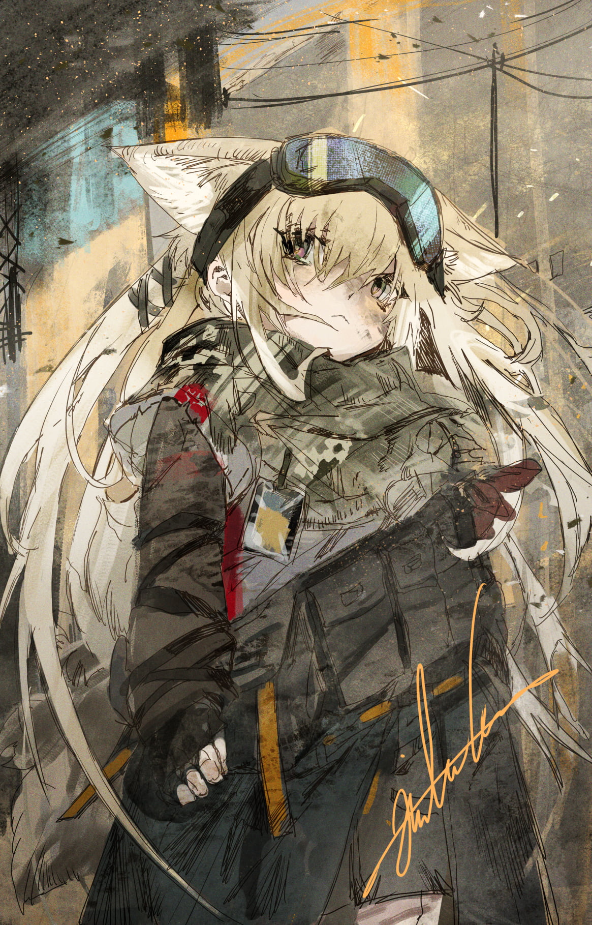 vertical, 720P, Hirannko, Arknights, blonde, anime, animal ears, anime girls, Phone HD Wallpaper