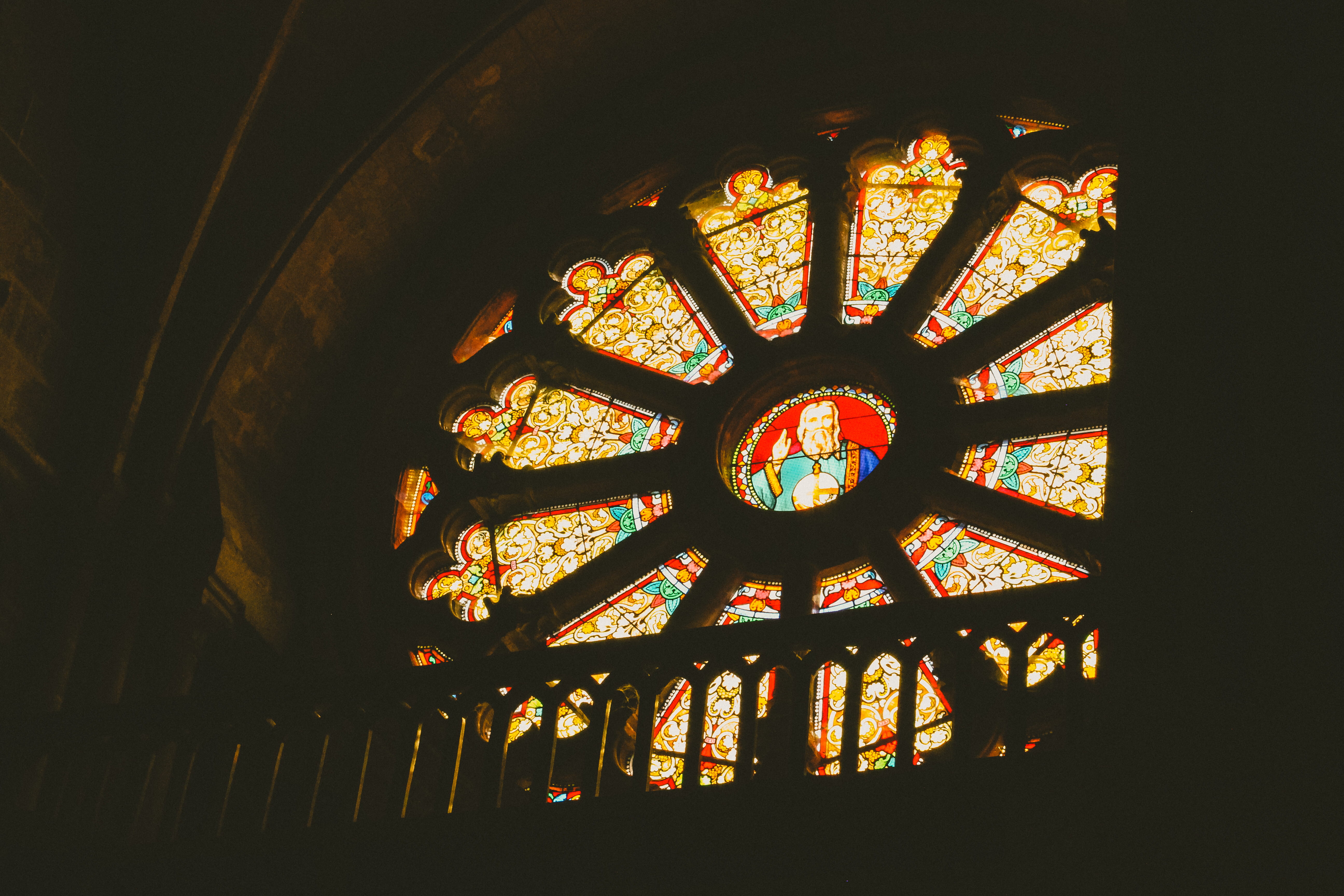 france, rose, mystery, stone bricks, stained glass, secret, auvers-sur-oise, glass, pattern, geometric shape, glass painting, indoors, building, church, HD Wallpaper