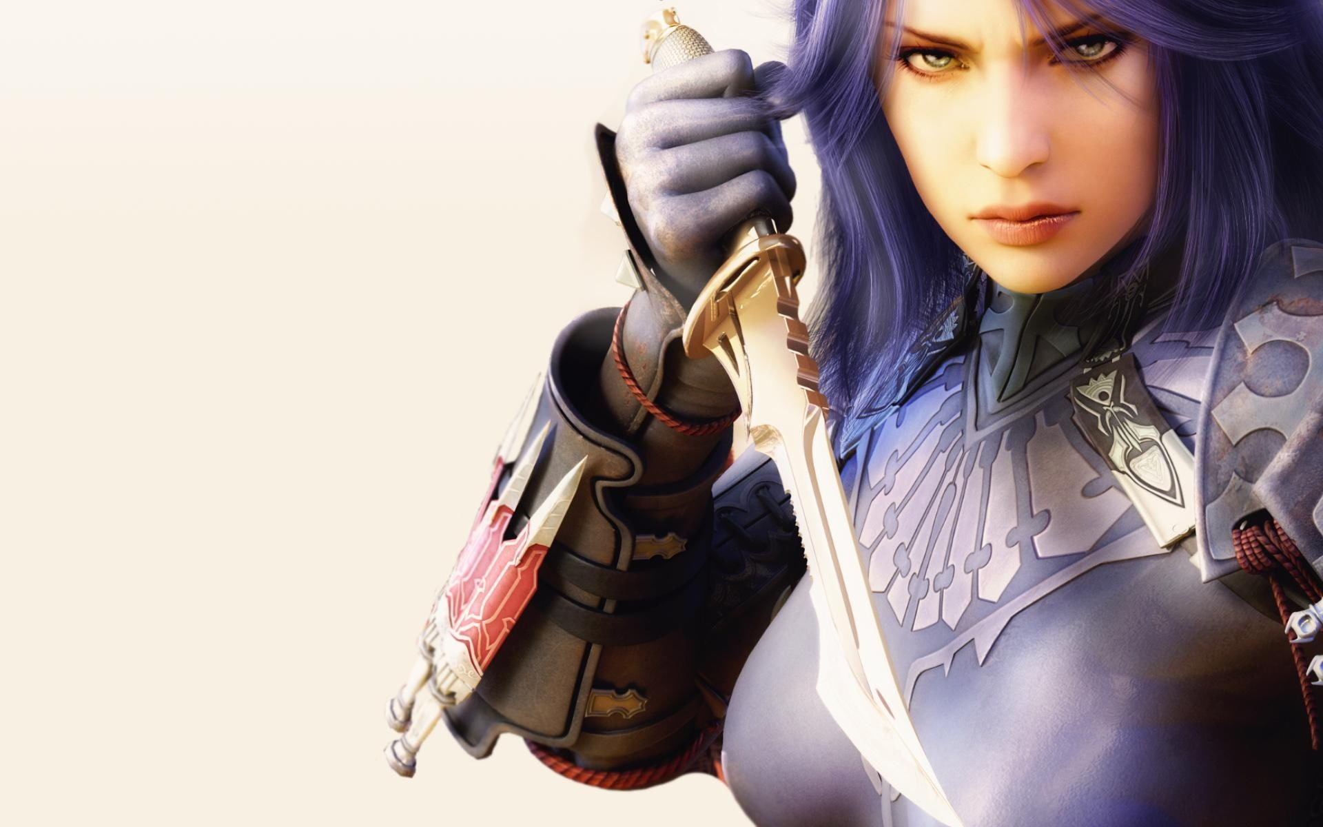 1080P, Girl, Armor, Knife, HD Wallpaper