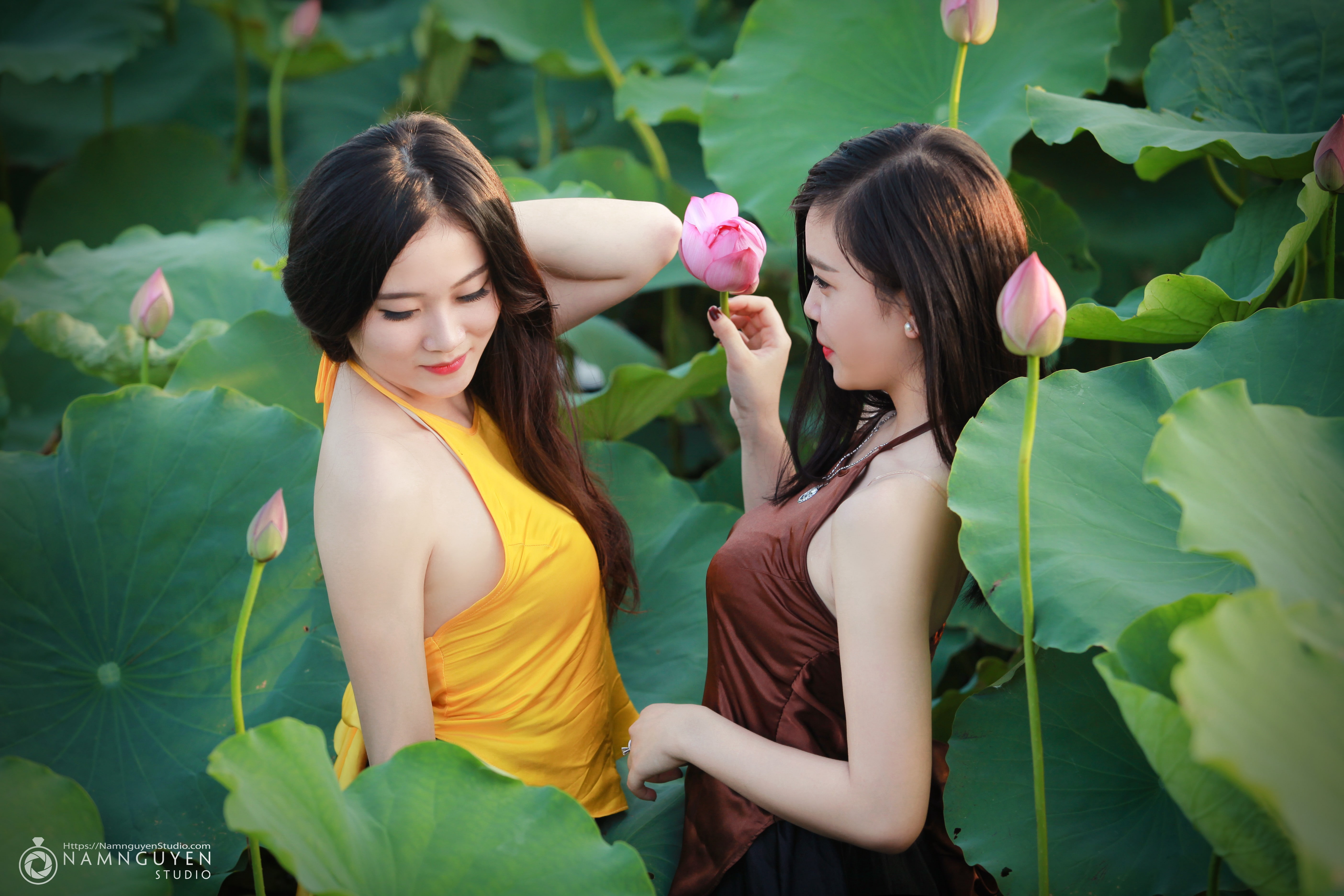 Asian, young adult, casual clothing, hairstyle, child, beautiful woman, 5K, nature, outdoors, brunette, girls, green color, real people, lifestyles, women, HD Wallpaper
