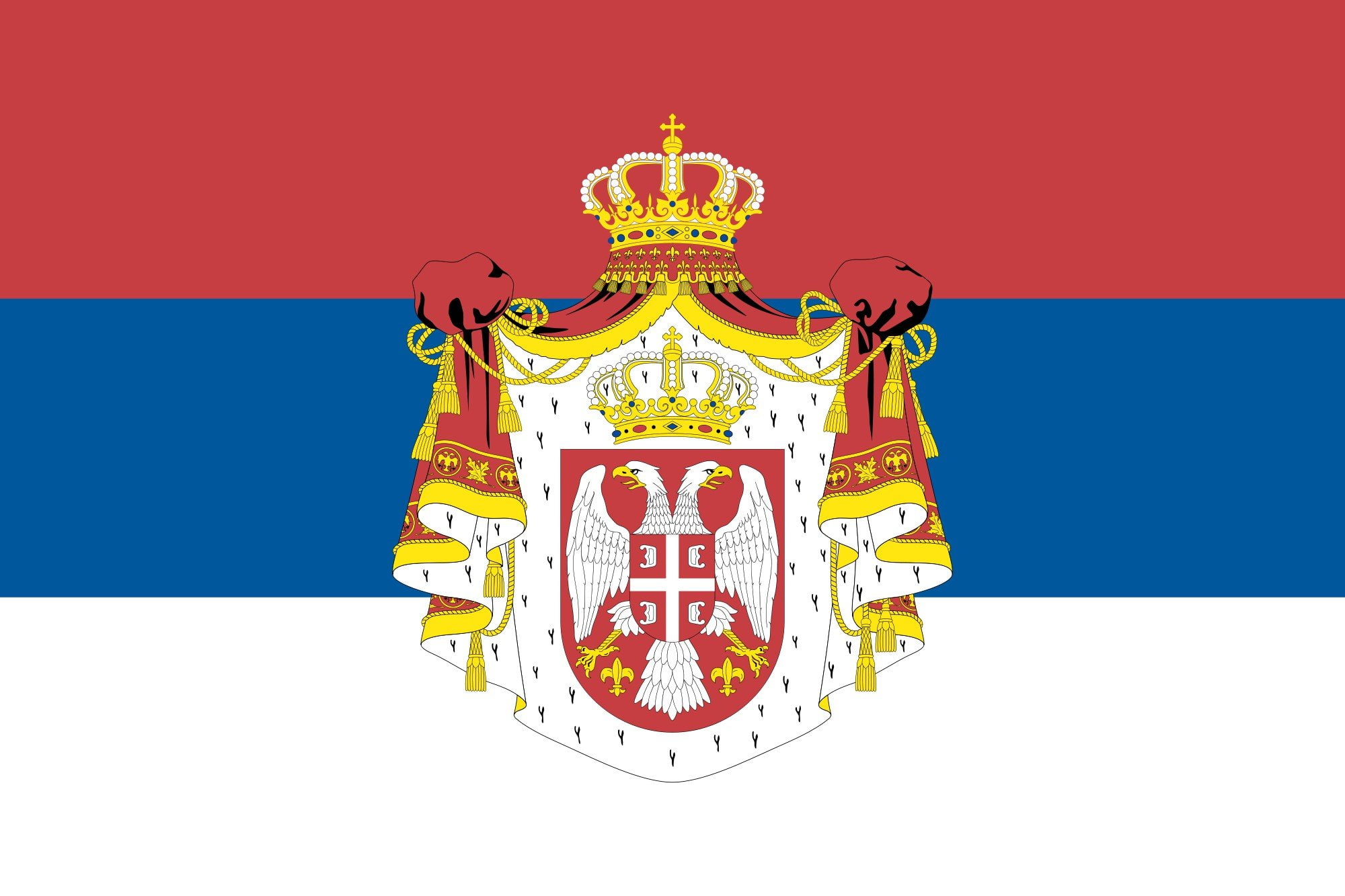 serbia, 2000px flag, 1080P, 1882 1918 svg, HD Wallpaper