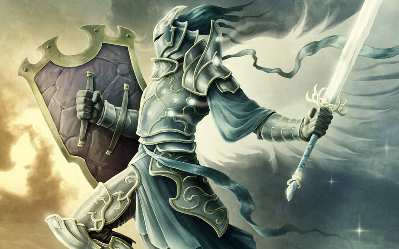 sword, 720P, wings, warrior, fantasy art, angel, shield, Jason Engle, HD Wallpaper