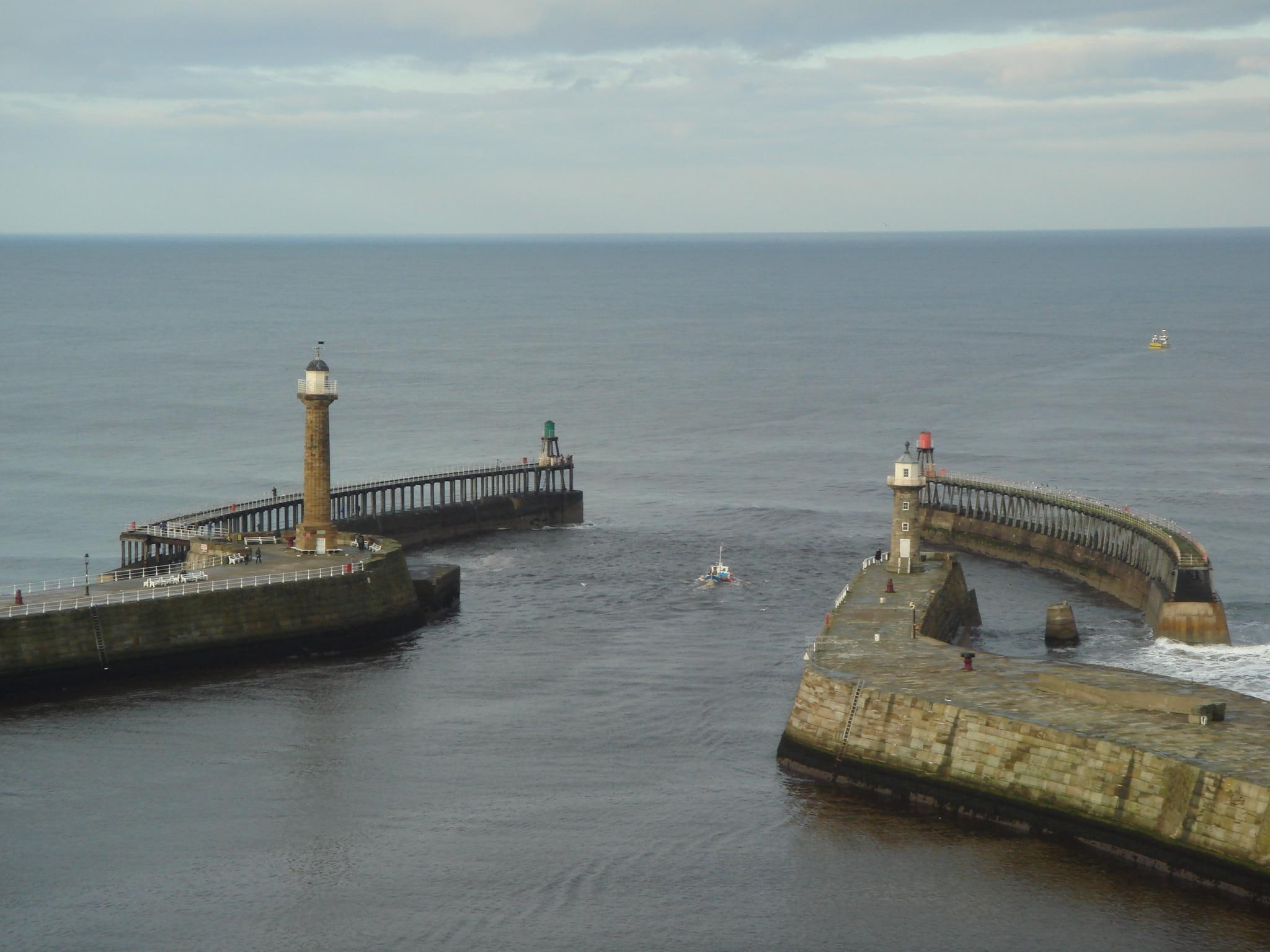 yorkshire, england, whitby, river, piers, crossing, harbour, bar, boats, 1080P, HD Wallpaper