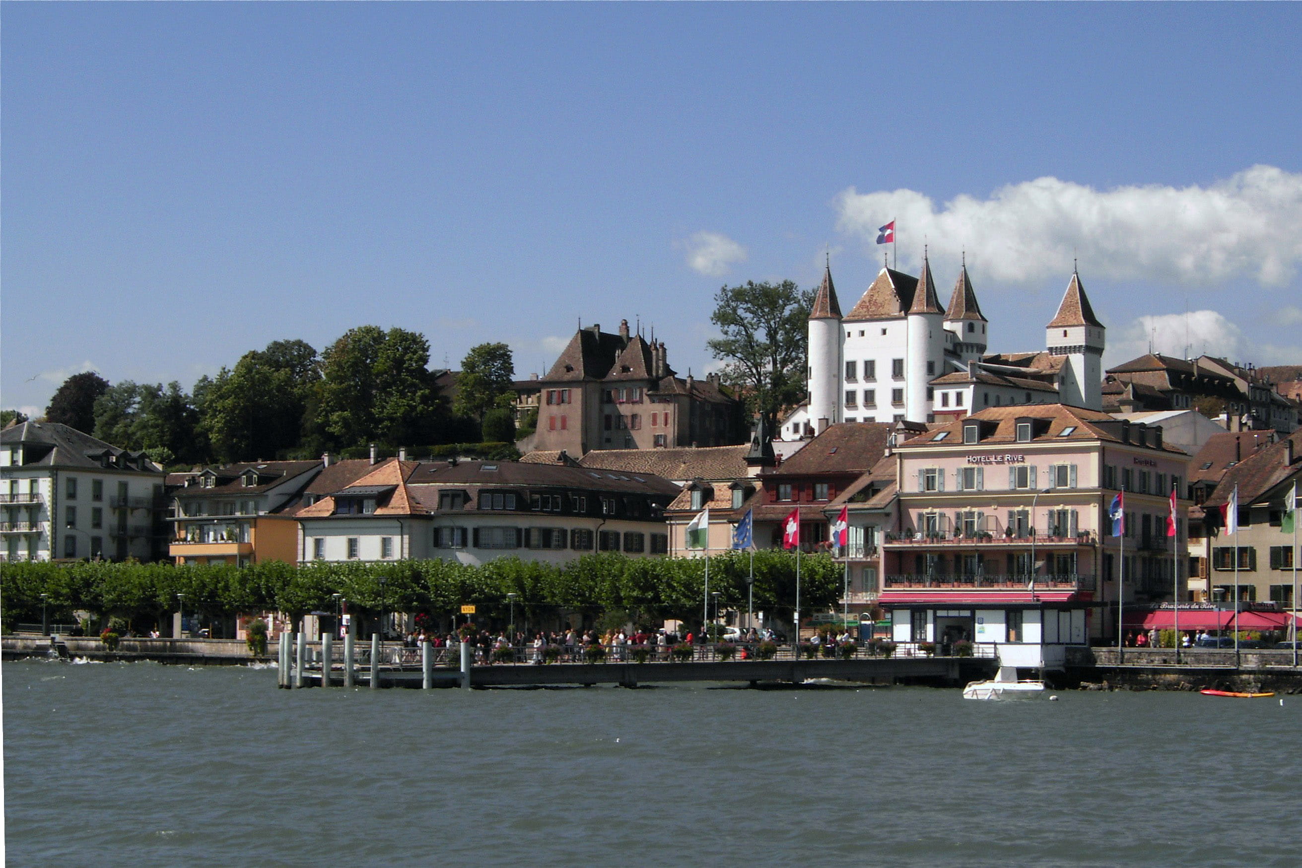 photos, river, nature, Shoreline, transportation, famous Place, cityscape, nautical vessel, Switzerland, tree, travel Locations, travel, building Exterior, HD Wallpaper