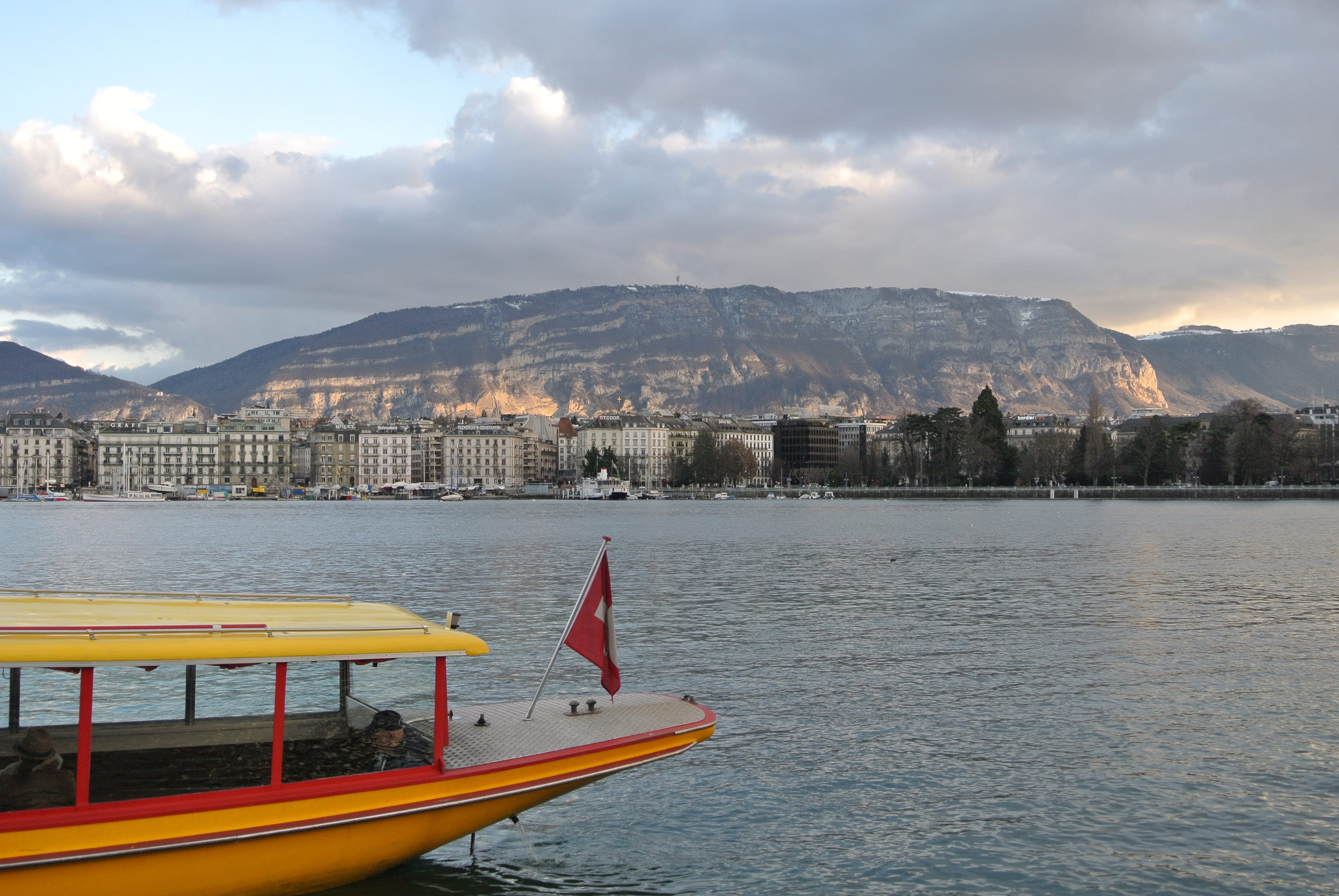 sailboat, beauty in nature, lake, water taxi, built structure, mountain range, nature, cloud - sky, day, lake geneva, nautical vessel, outdoors, travel, HD Wallpaper