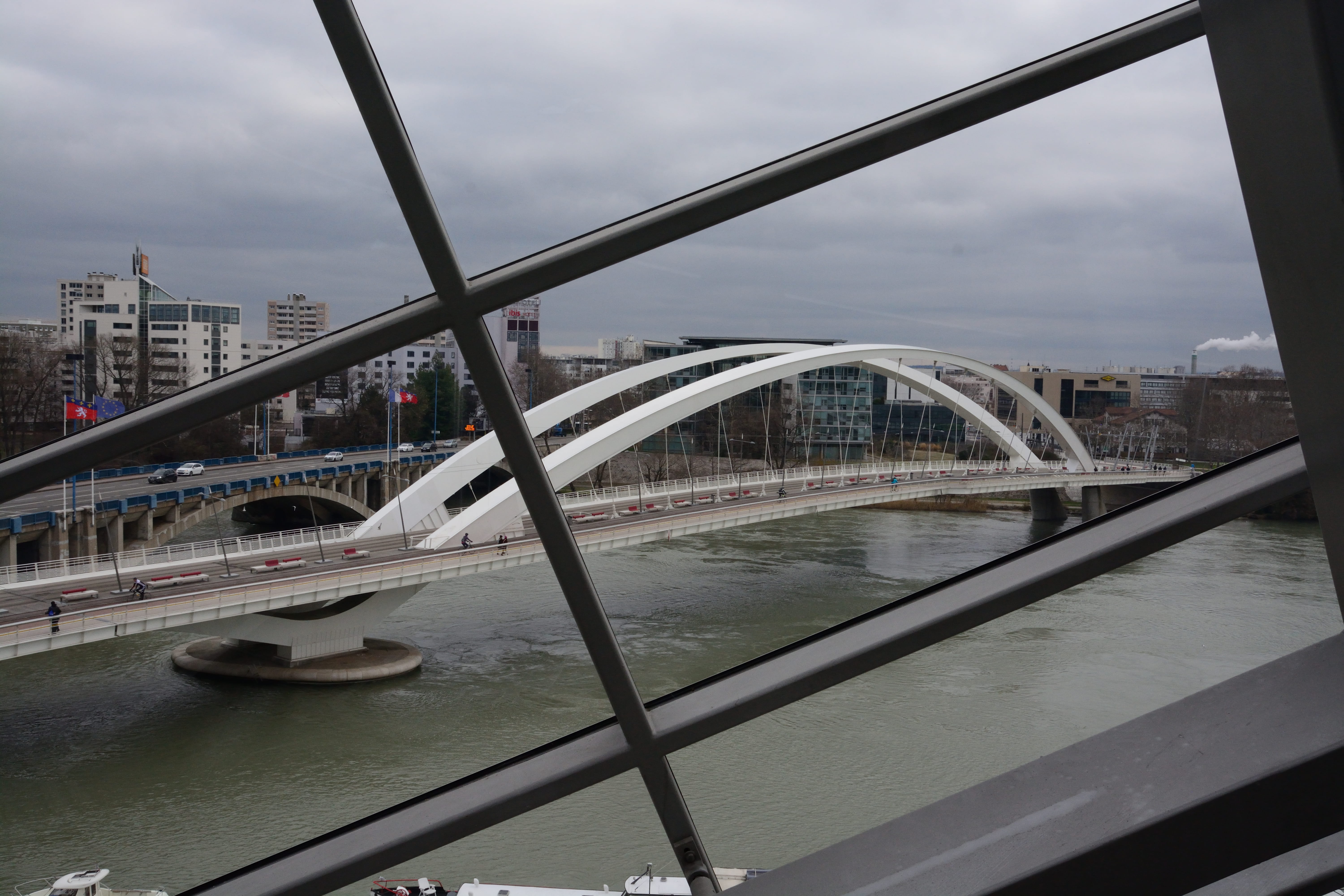 lyon, transportation, france, travel, rhone, steel, urban, built structure, no people, connection, cloud - sky, confluence museum, architecture, bridge - man made structure, HD Wallpaper